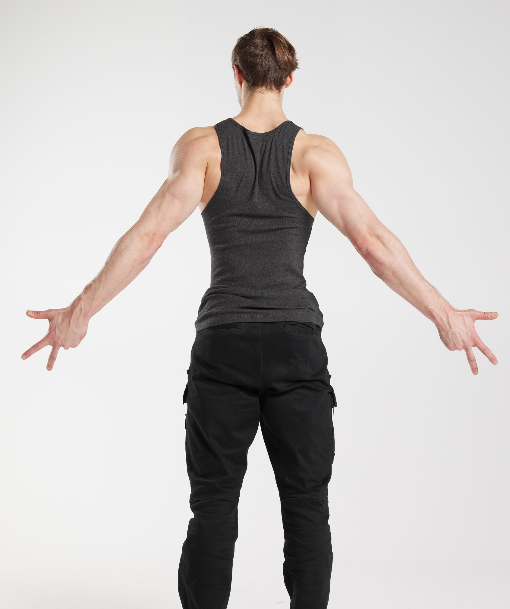 GYMSHARK GS David Laid Collaboration Tank Top - Black Marl Heather