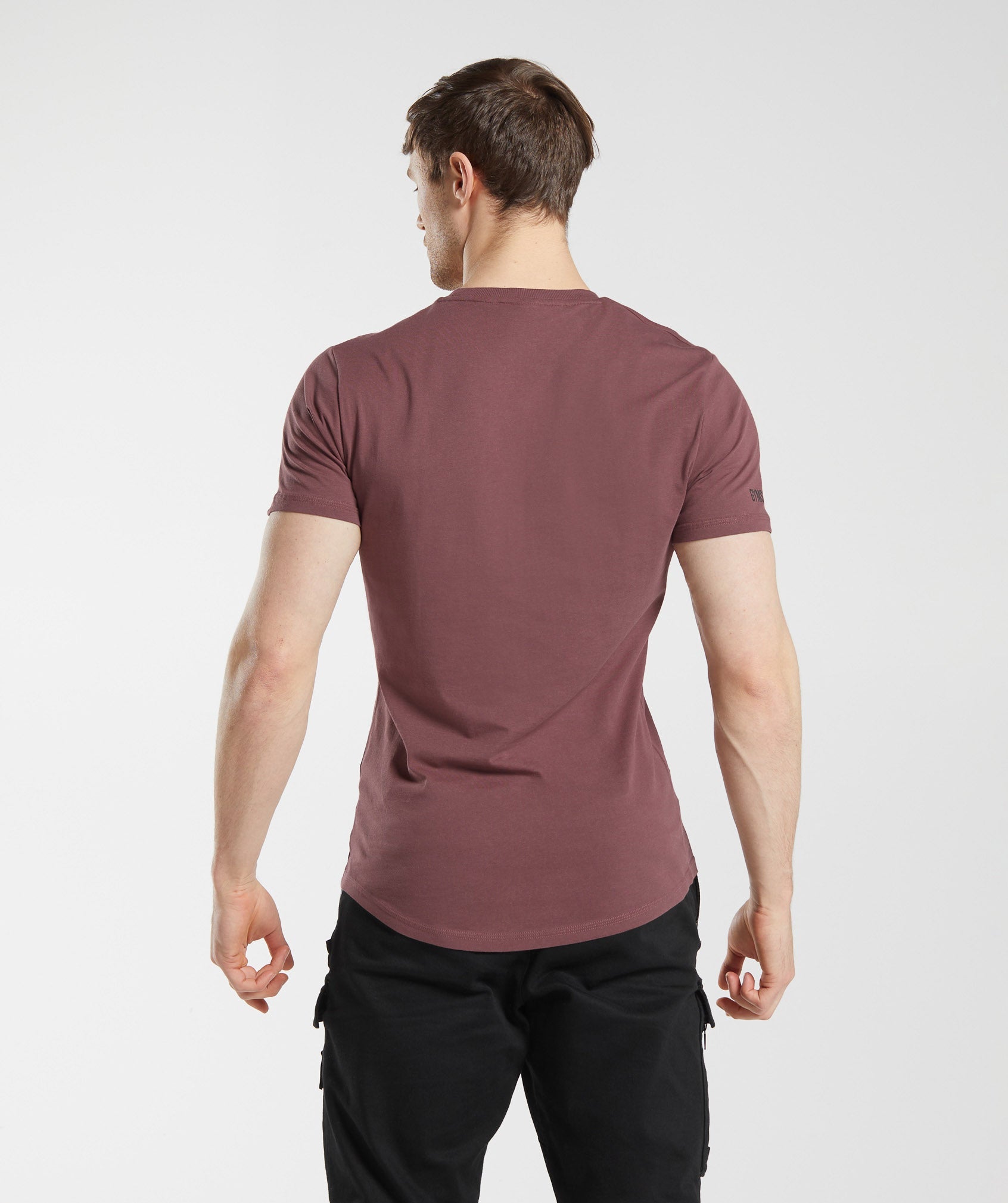 GYMSHARK GS David Laid Collab Tee - Rich Magenta & Earthy Brown 