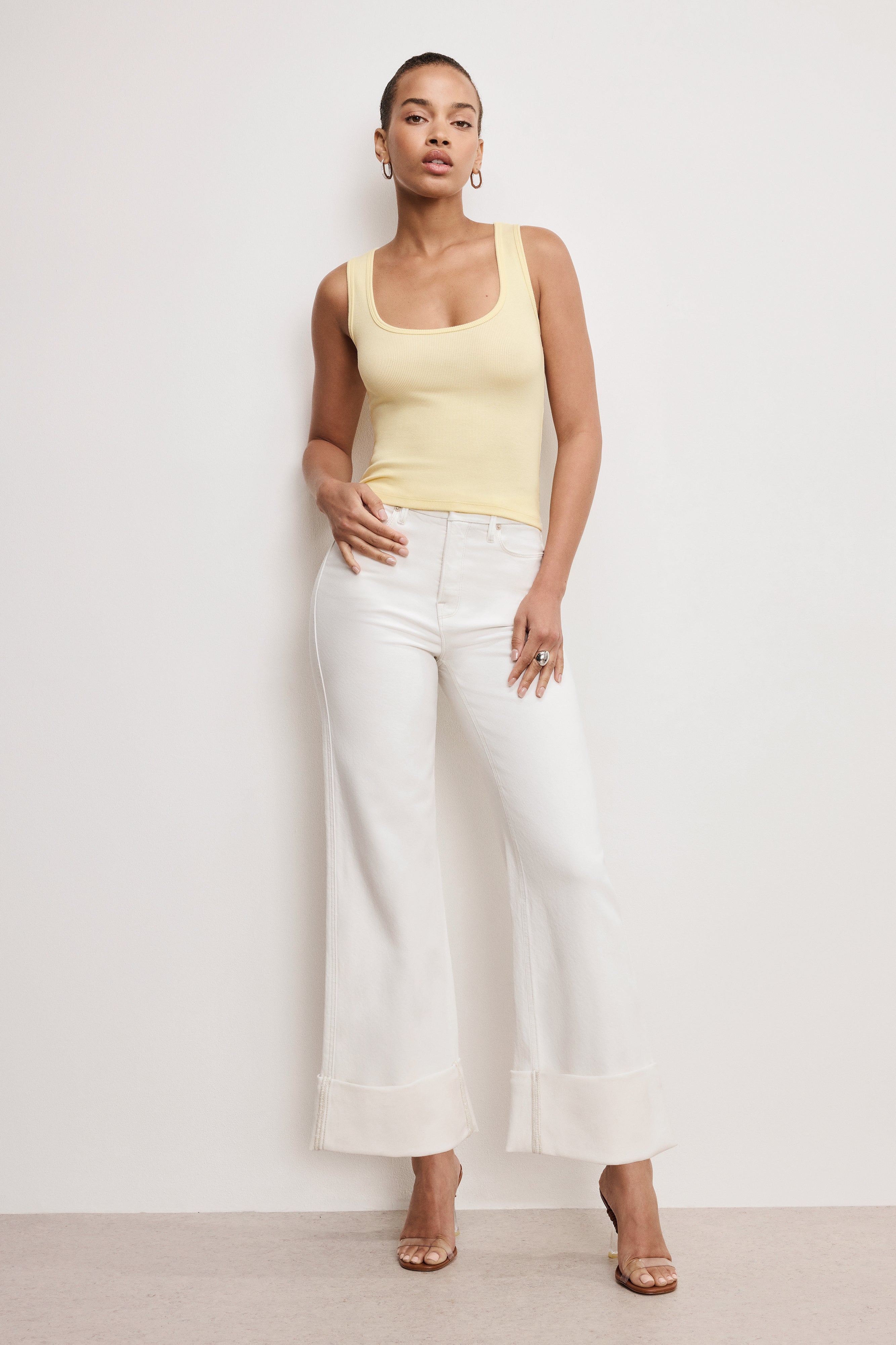 GOOD AMERICAN Soft-Ribbed Cami Top | Lightweight Ray 001 