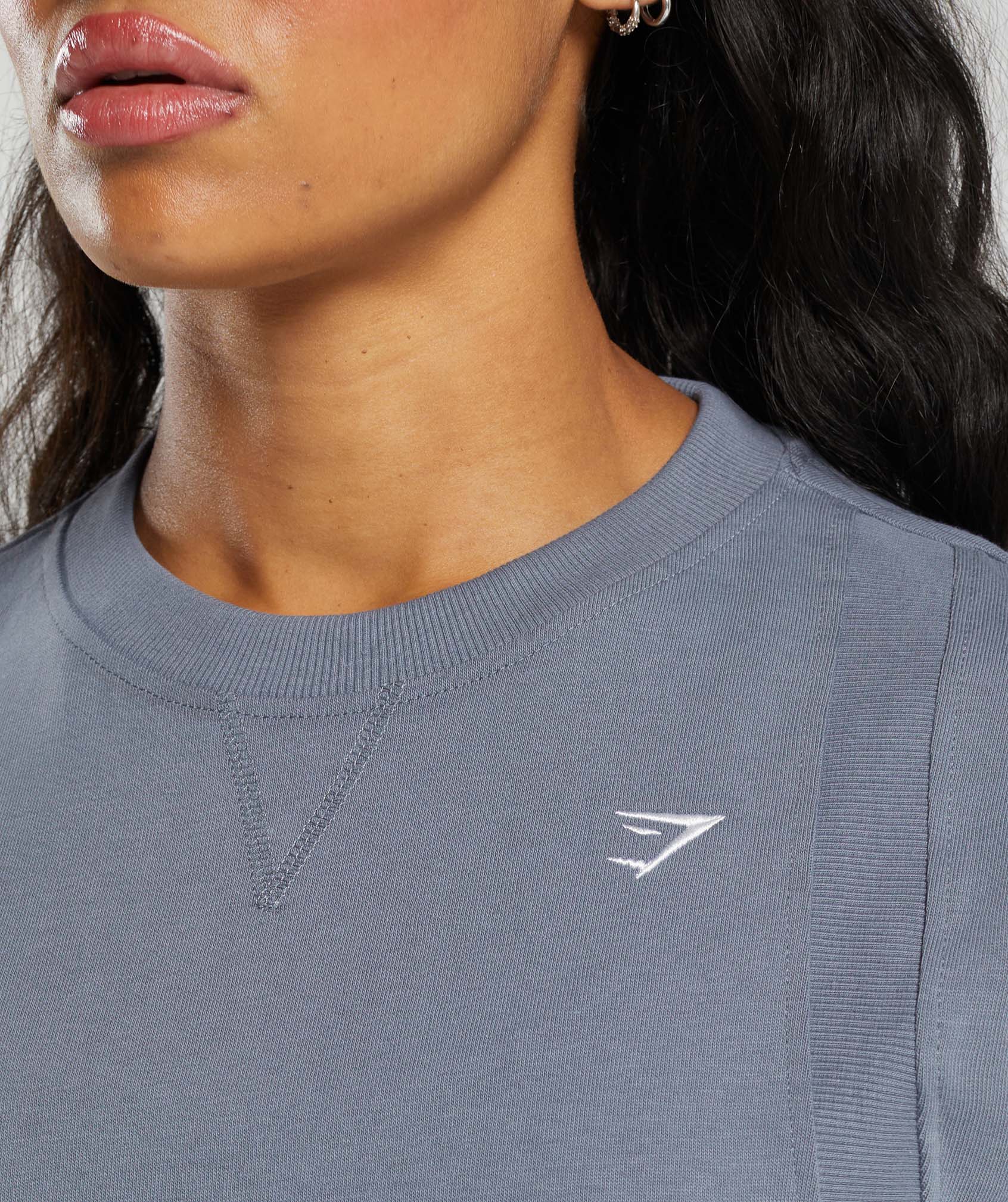 GYMSHARK Gymshark Ultra-Soft Premium Cropped Tee in Ocean Blue | Workout Essential 
