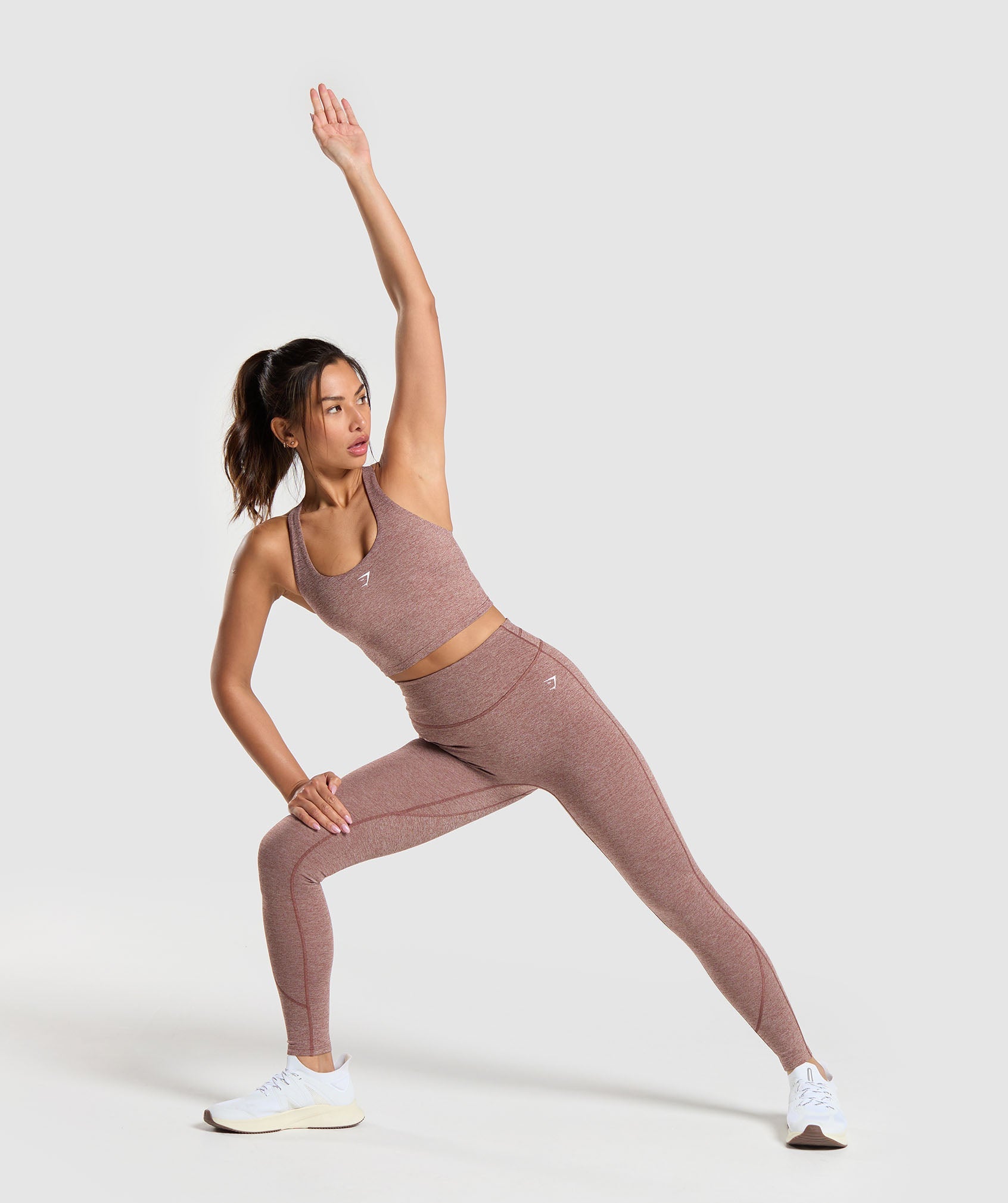 GYMSHARK Gymshark Heartbeat Marbled Leggings - High-Waisted Burnt Sienna Tone 