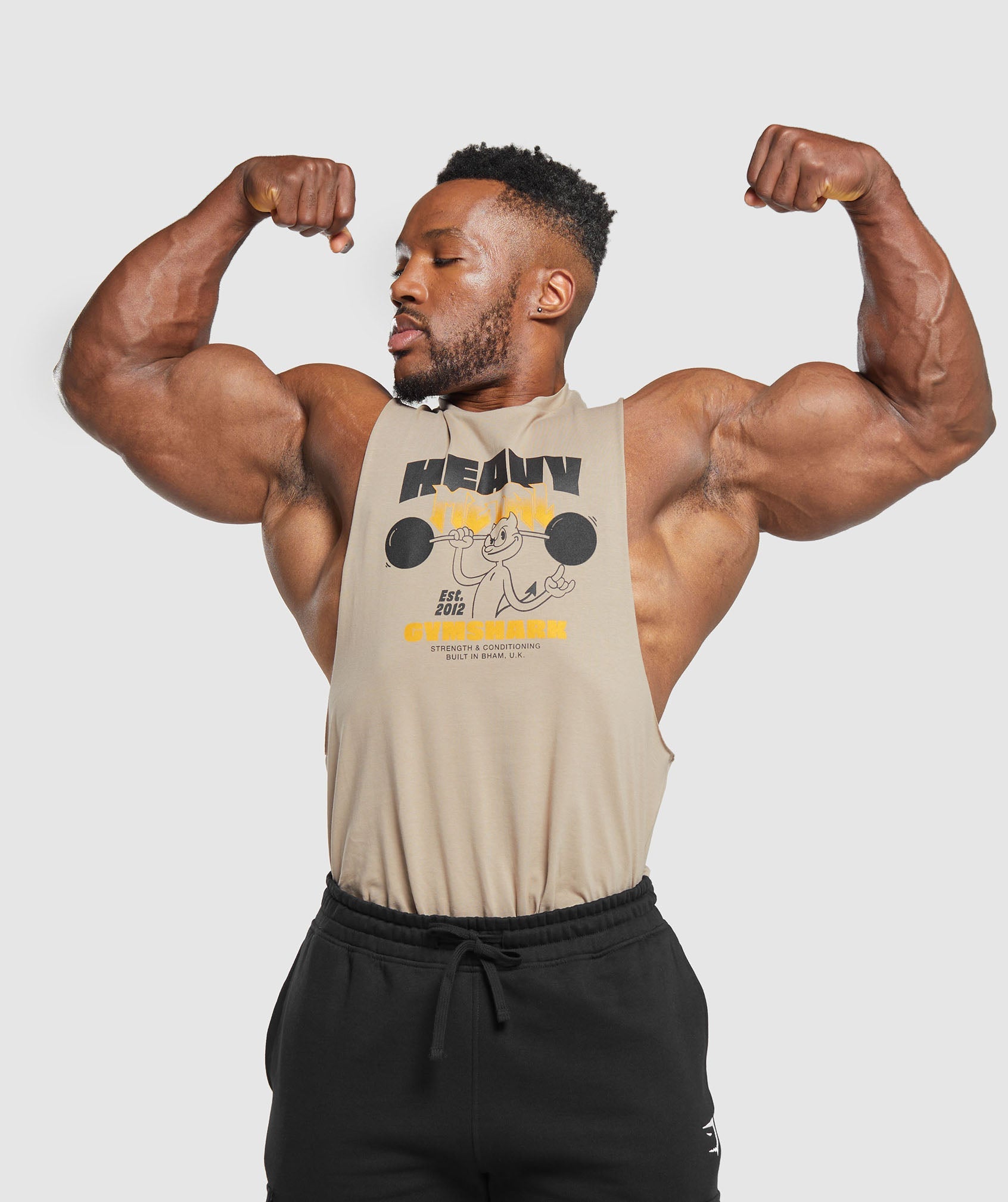 GYMSHARK GYMSHARK Pro Muscle Sleeveless Tank - Vintage Brown 