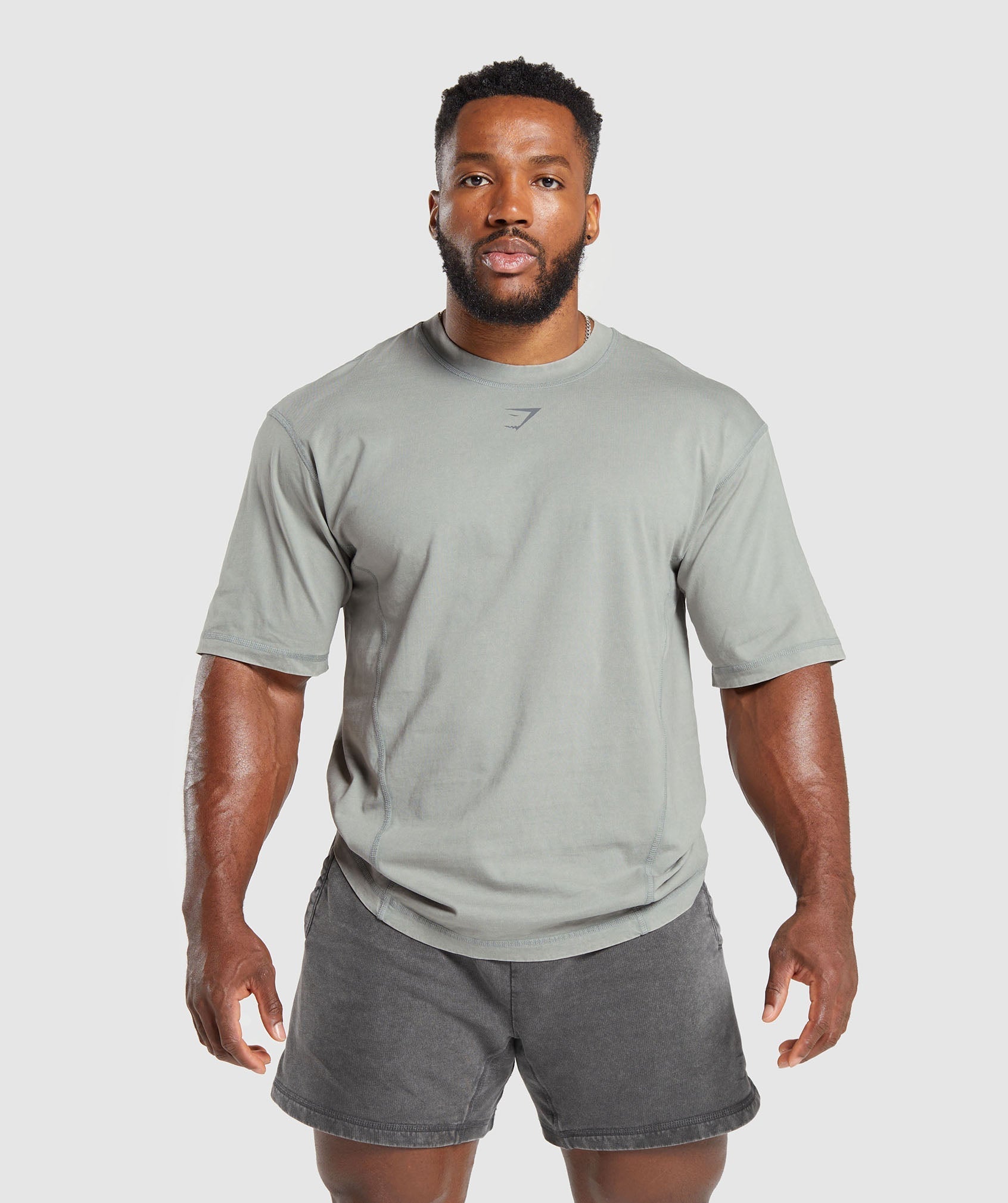 GYMSHARK GYMSHARK Vintage Wash Relaxed Fit Tee - Heather Grey 