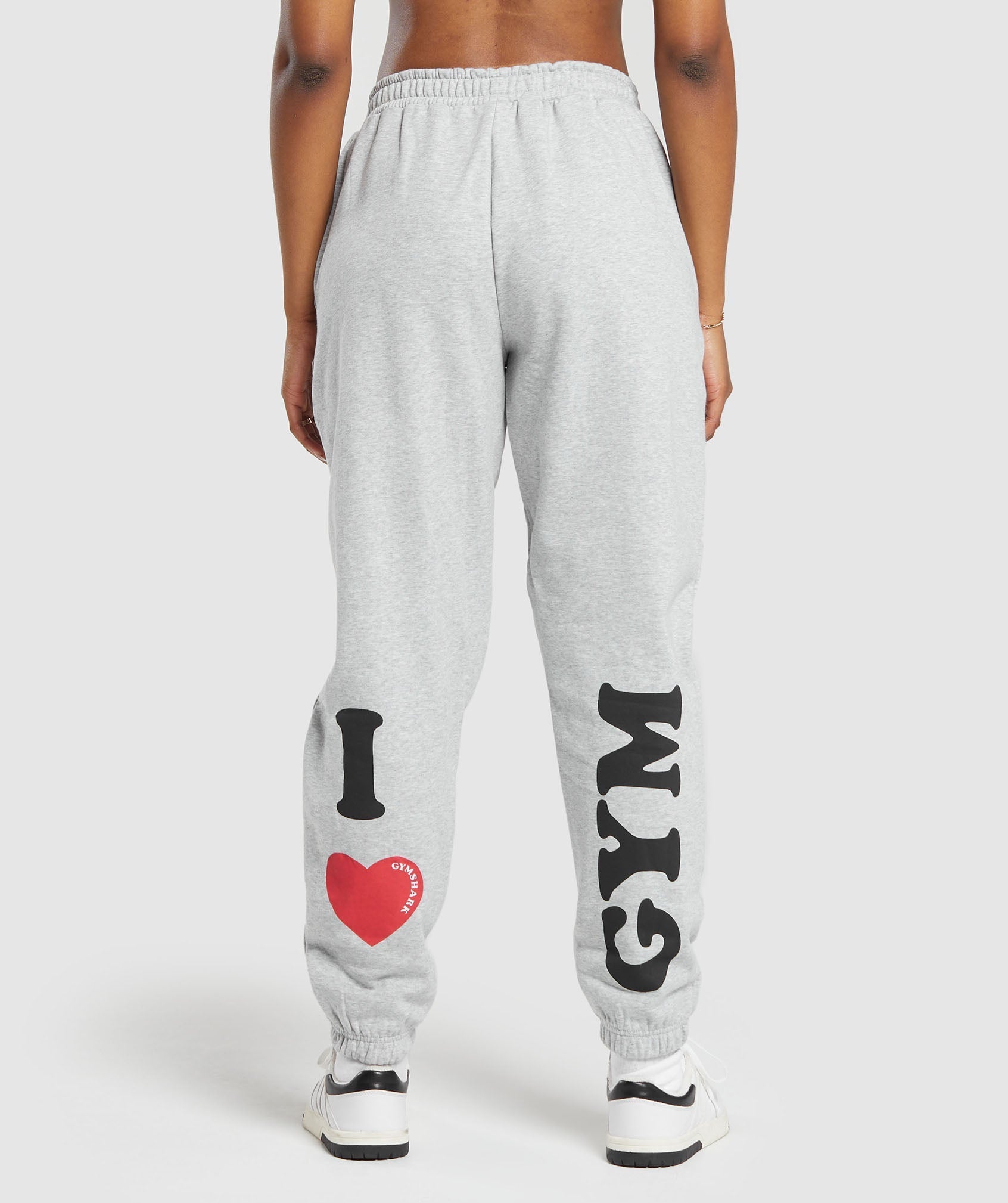 GYMSHARK Gymshark Workout Love High-Waisted Joggers - Soft Heather Grey Marl Stretch Fit