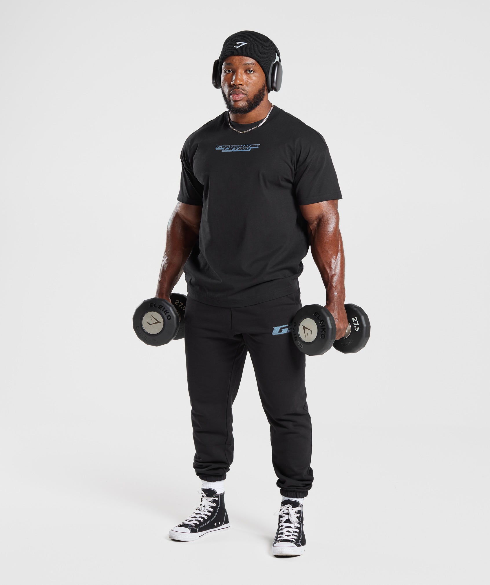 GYMSHARK Men's Galaxy Lift Relaxed Fit Tee - Onyx 