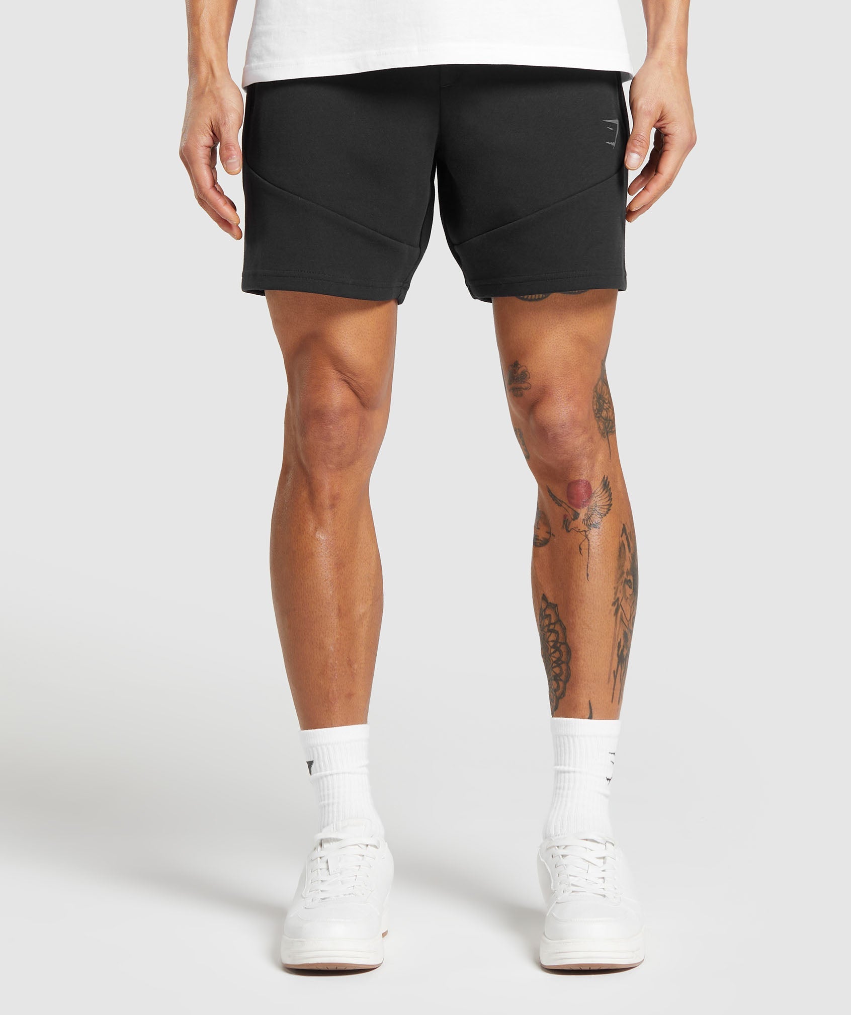 GYMSHARK Interlock Tech 6" Workout Shorts for Men - Sleek Black Edition