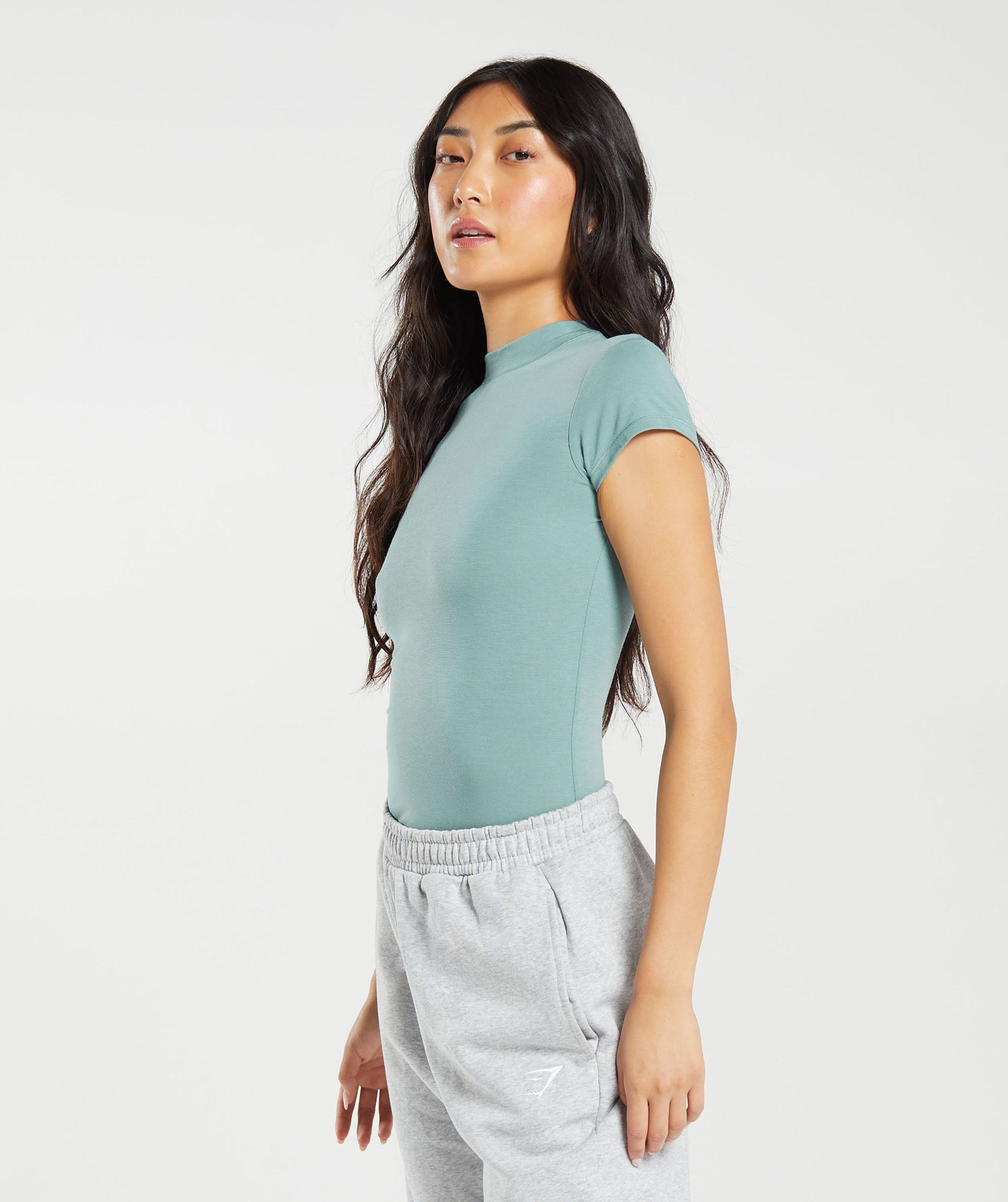 GYMSHARK GYMSHARK Slim-Fit Jersey Performance Tee - Duck Egg Blue Hue 