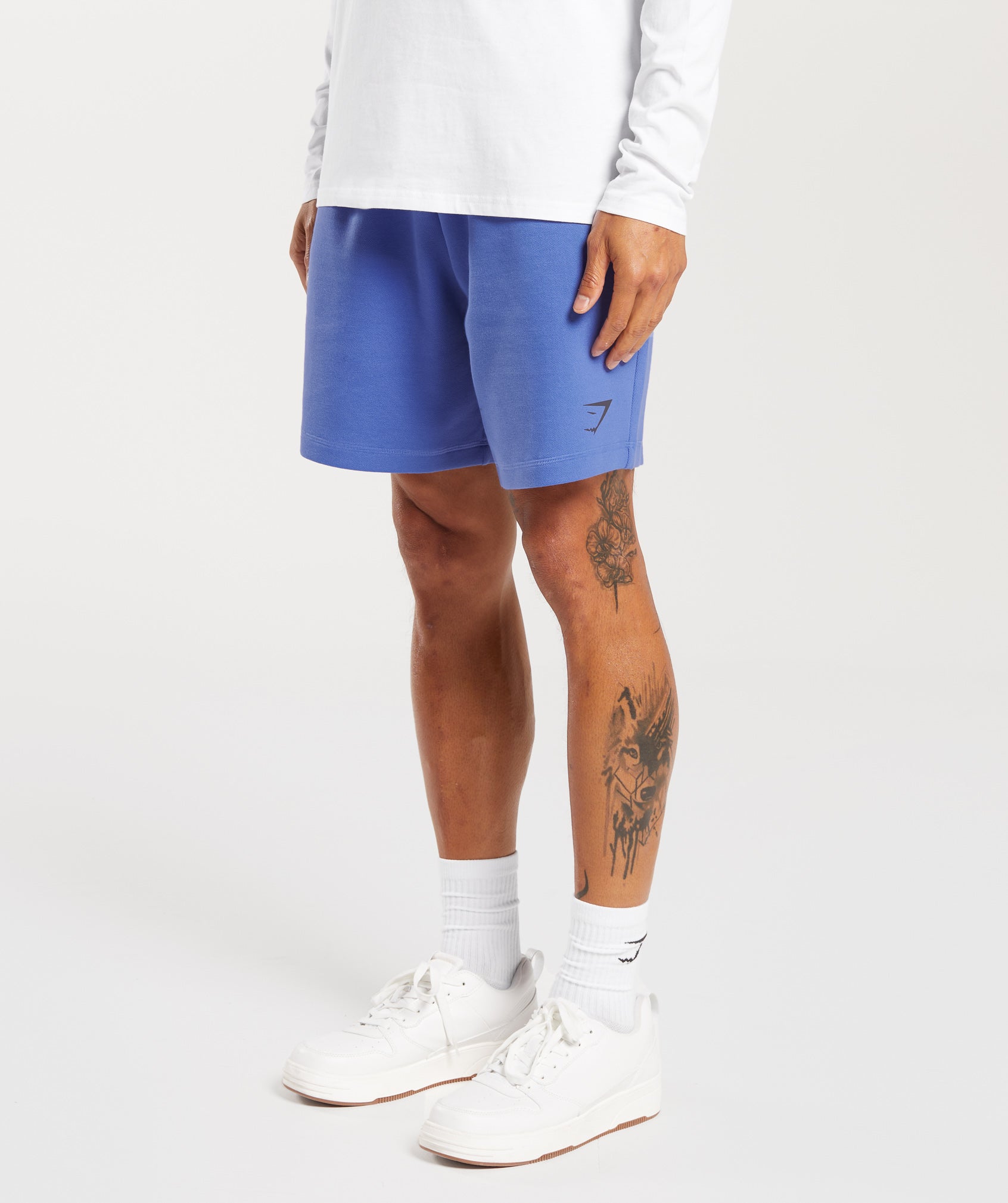 GYMSHARK Performance Knit Workout Shorts - Lightweight Courtside Blue 