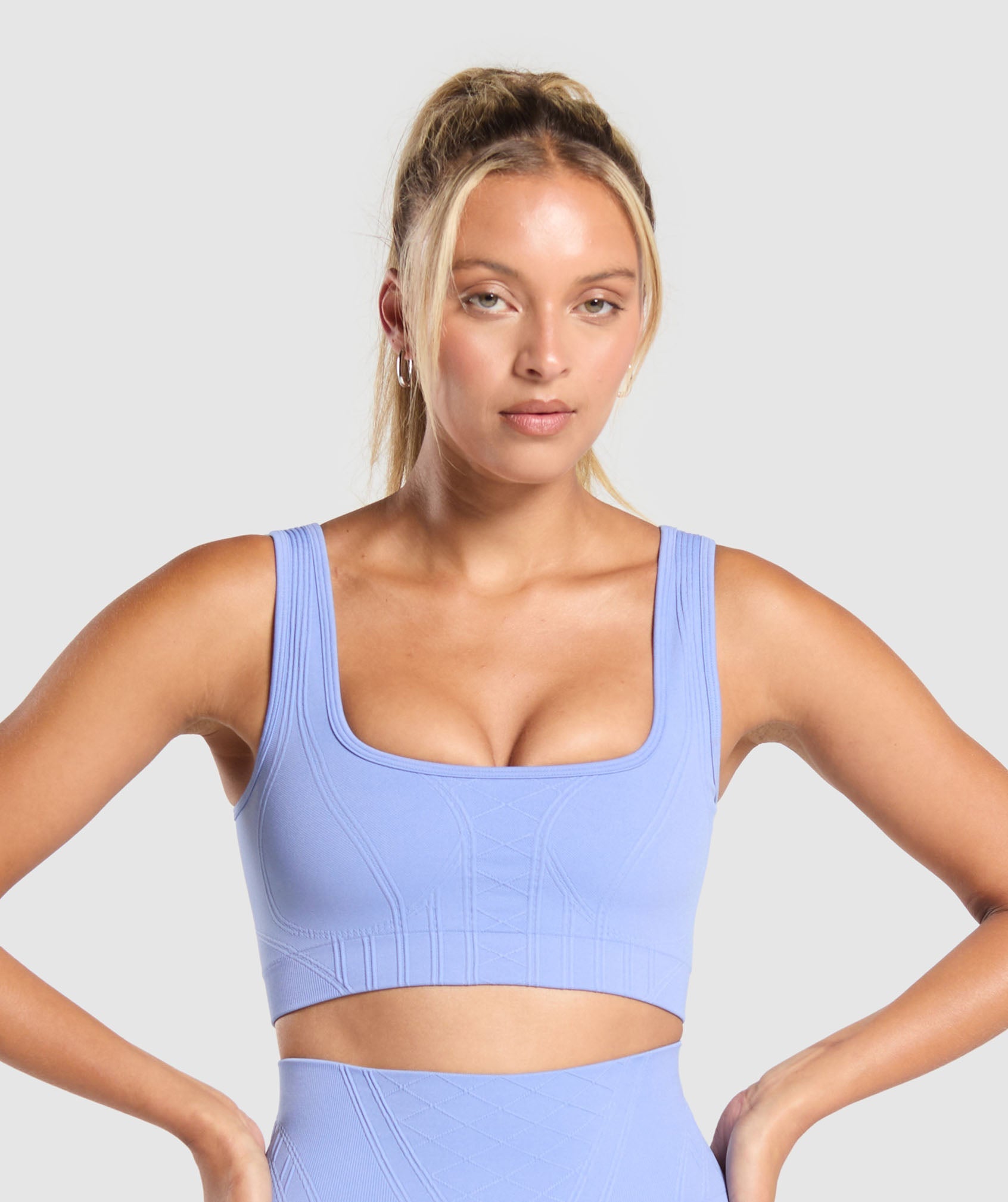 GYMSHARK Sculpting Seamless High-Support Sports Bra for Women - Sky Blue