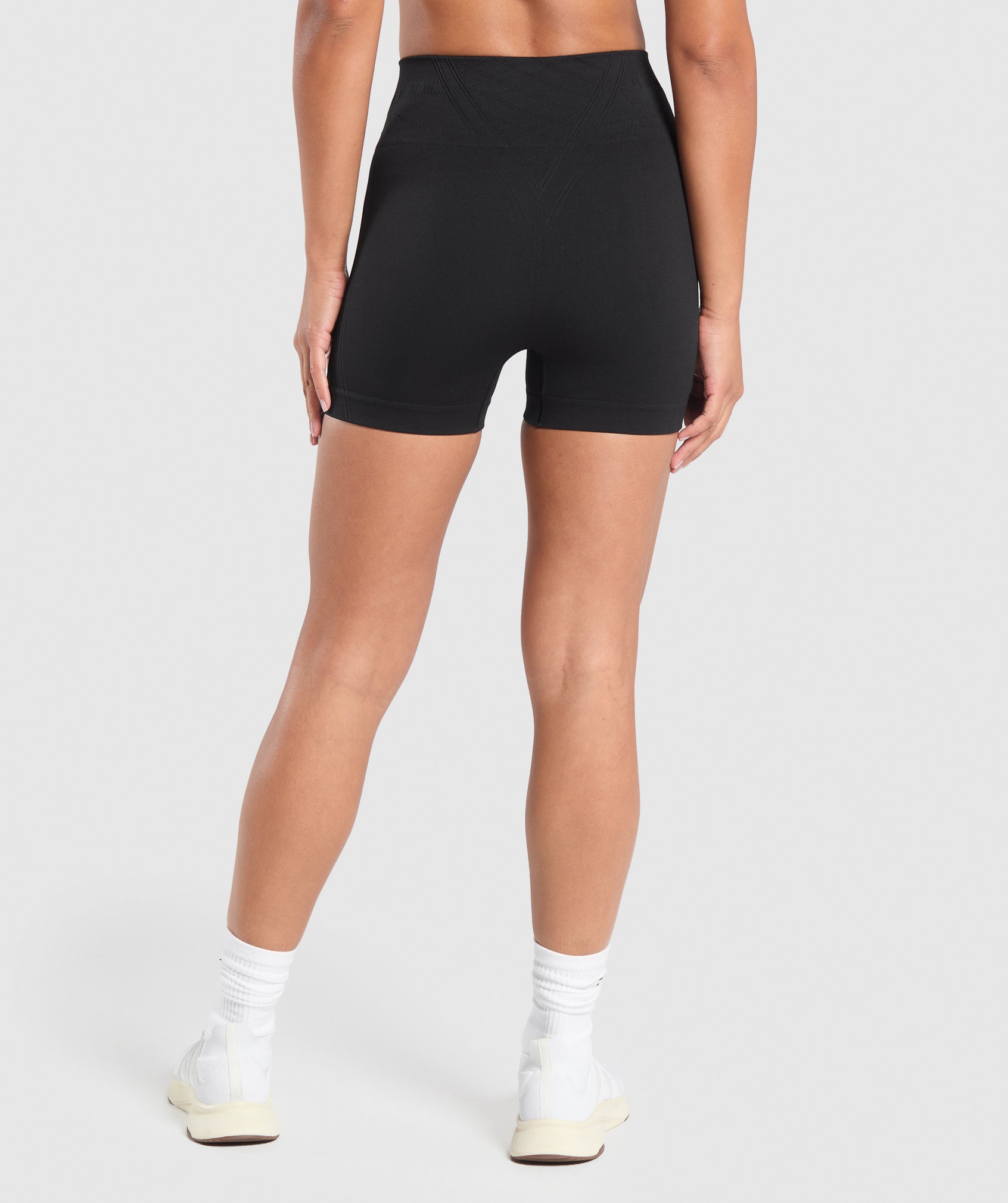 GYMSHARK Sculpting Corset Seamless Workout Shorts - Jet Black 