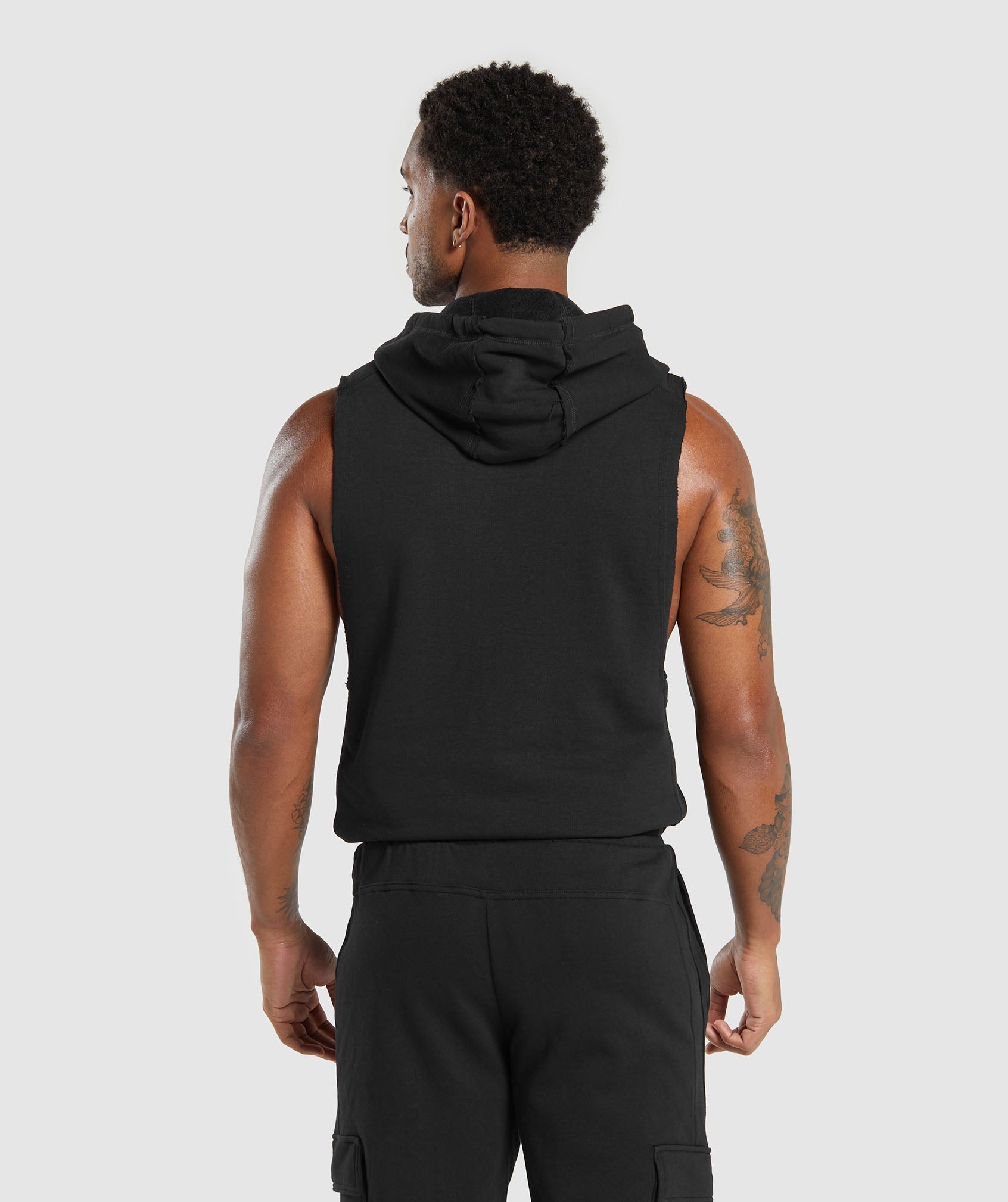 GYMSHARK Legacy Armhole Drop Hooded Sweatshirt - Sleek Black Design, Modern Fit & Ultimate Comfort for Active Lifestyles 