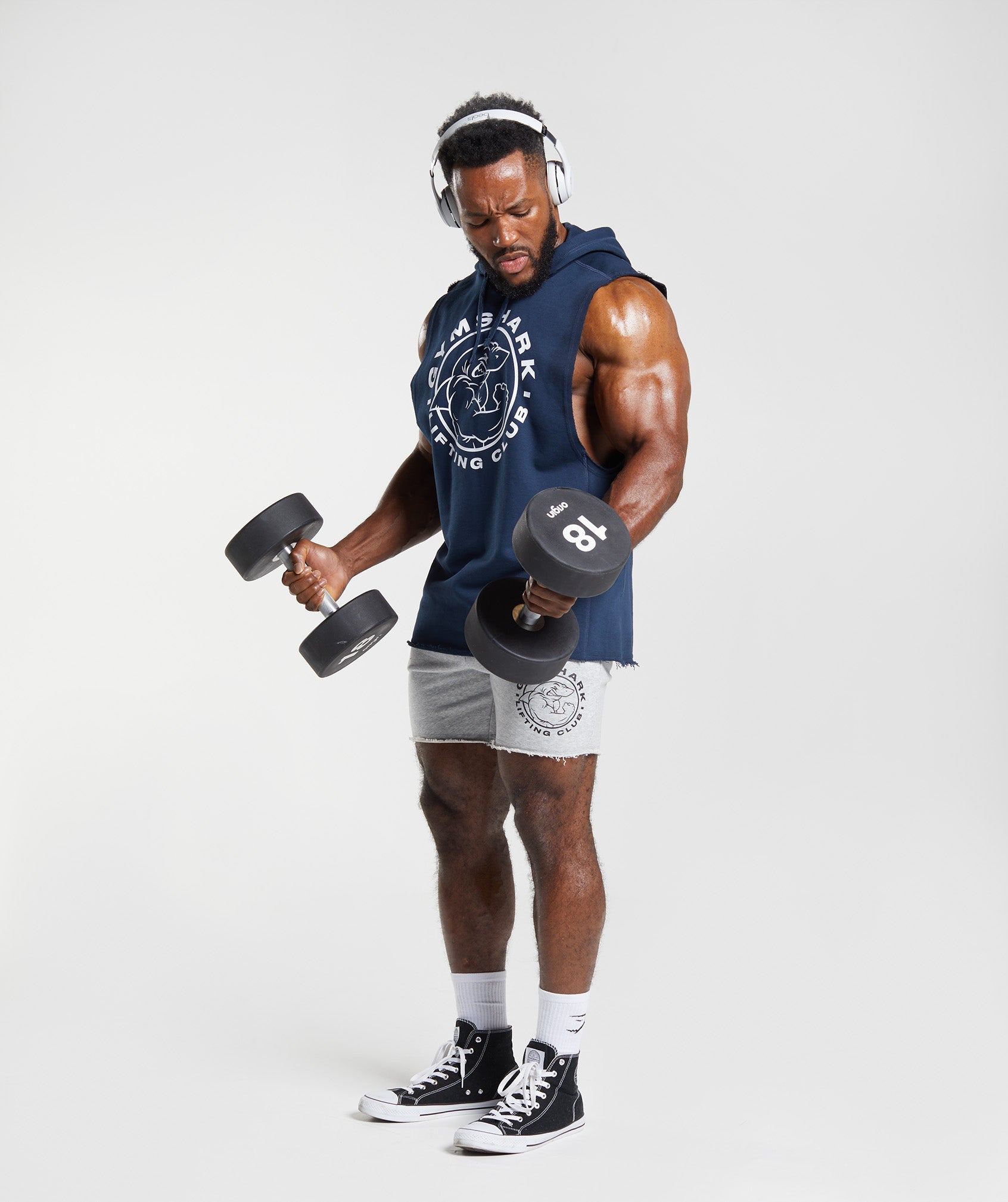 GYMSHARK Gymshark Drop-Sleeve Hoodie - Classic Fit & Navy Blue | Updated Design