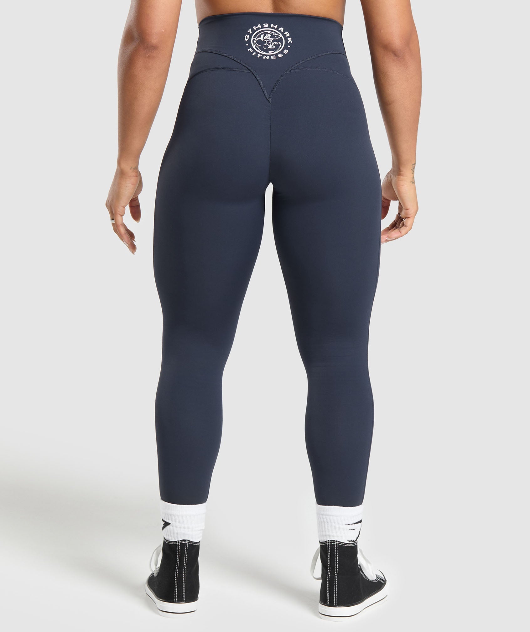 GYMSHARK Classic Fit High-Waisted Workout Leggings - Ultra-Soft 4-Way Stretch in Deep Ocean Hue