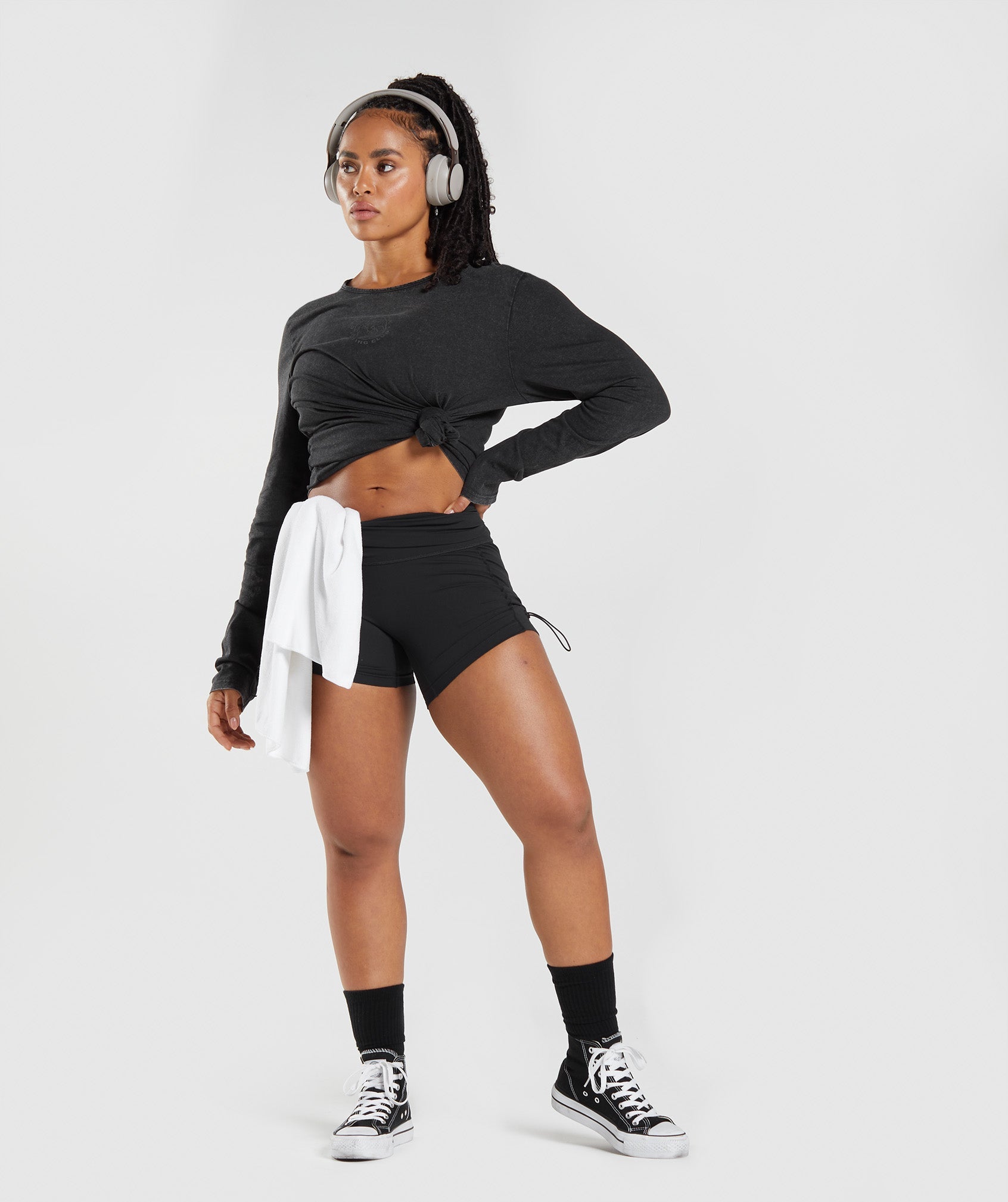 GYMSHARK GYMSHARK Classic Vintage Long Sleeve Crew - Softened Black