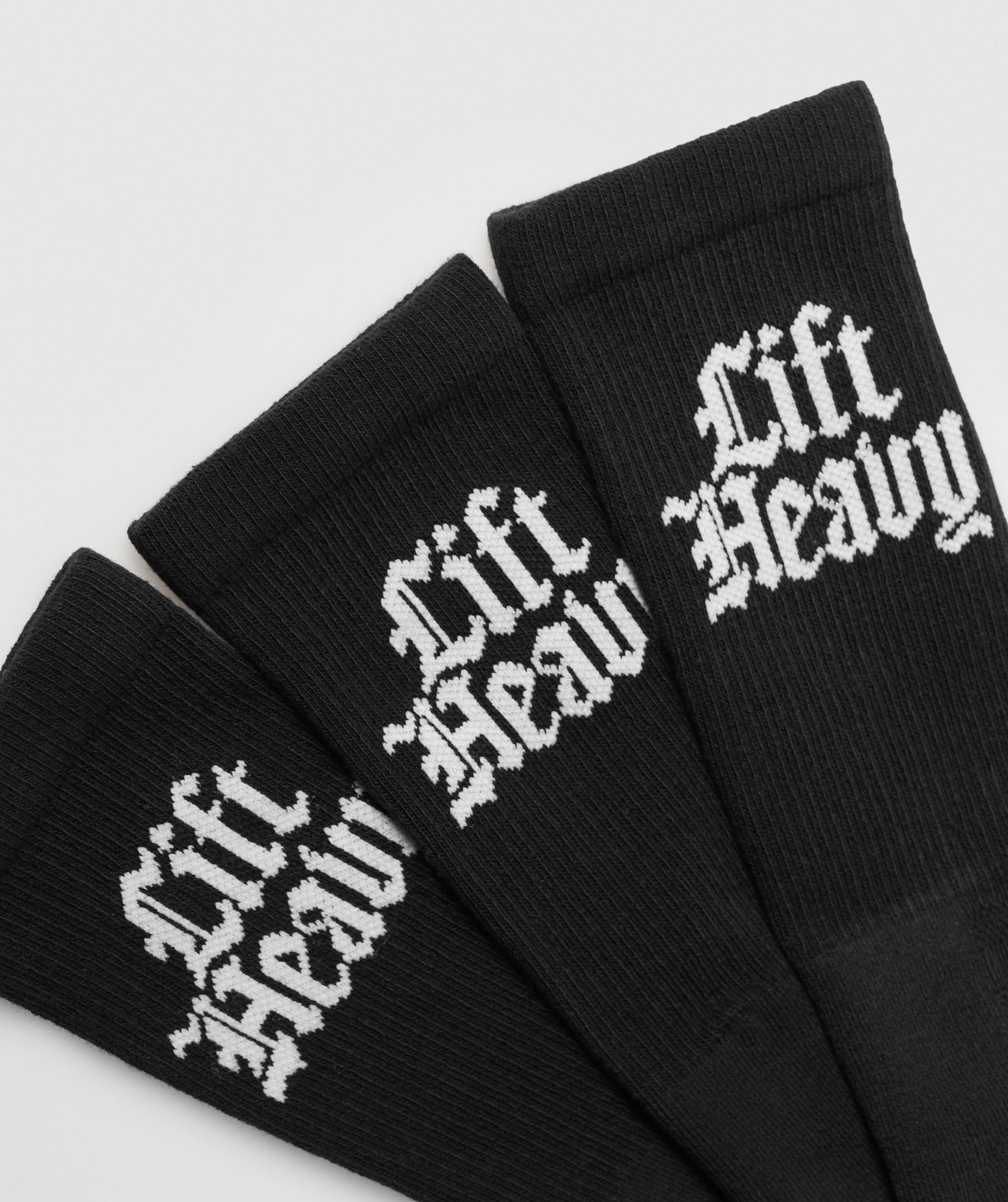GYMSHARK Gymshark Ultra-Strength Workout Crew Socks 3-Pack - Premium Black 