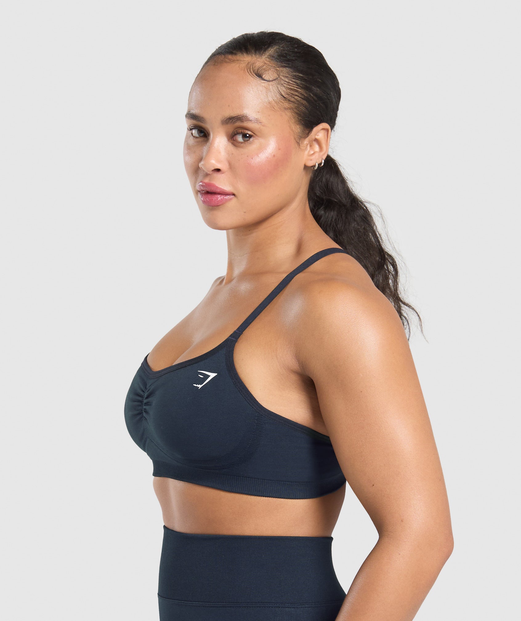 GYMSHARK Lift Seamless Training Bra - Midnight/Black Marl Ombre Design 
