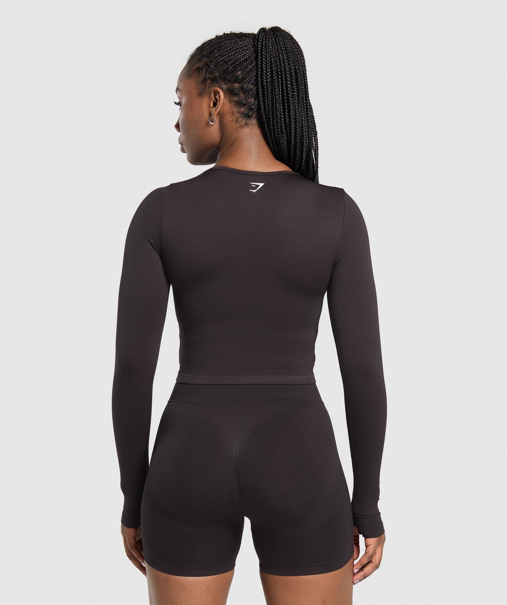 GYMSHARK Gymshark Women's Lightweight Lift Seamless Full-Zip Training Hoodie - Heather Purple & Black Marled 
