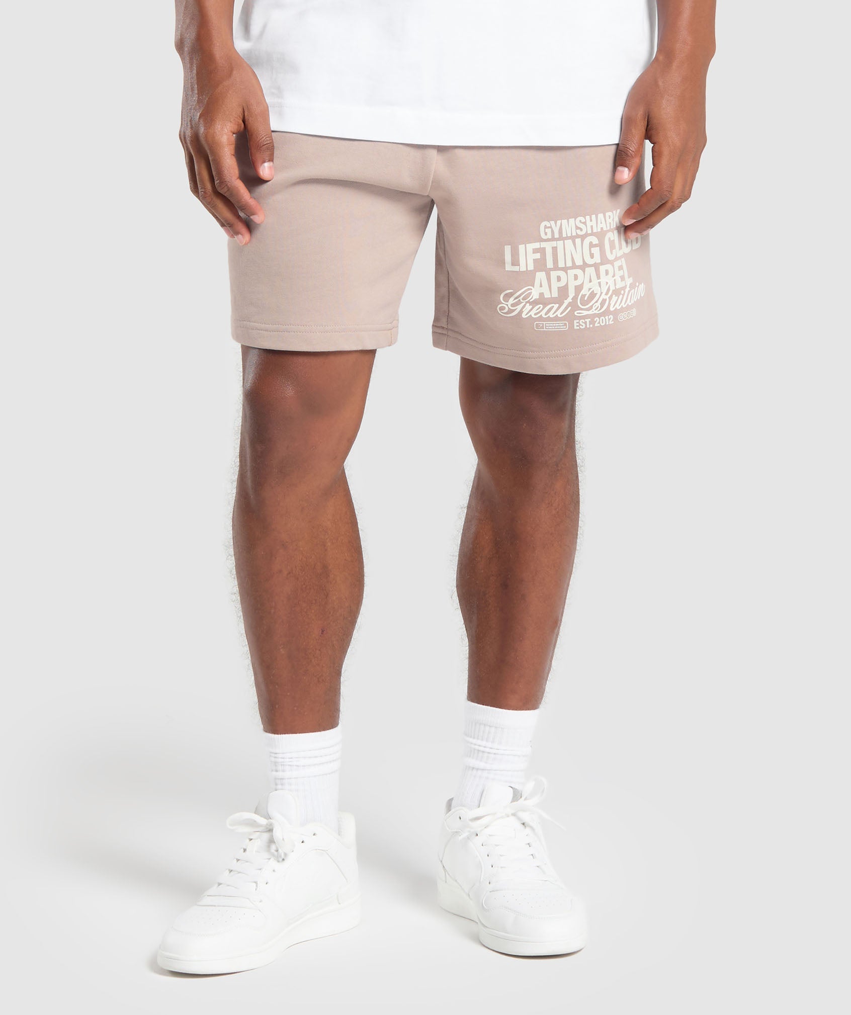 GYMSHARK Performance Training Shorts - Stone Pink Printed Athletic Wear