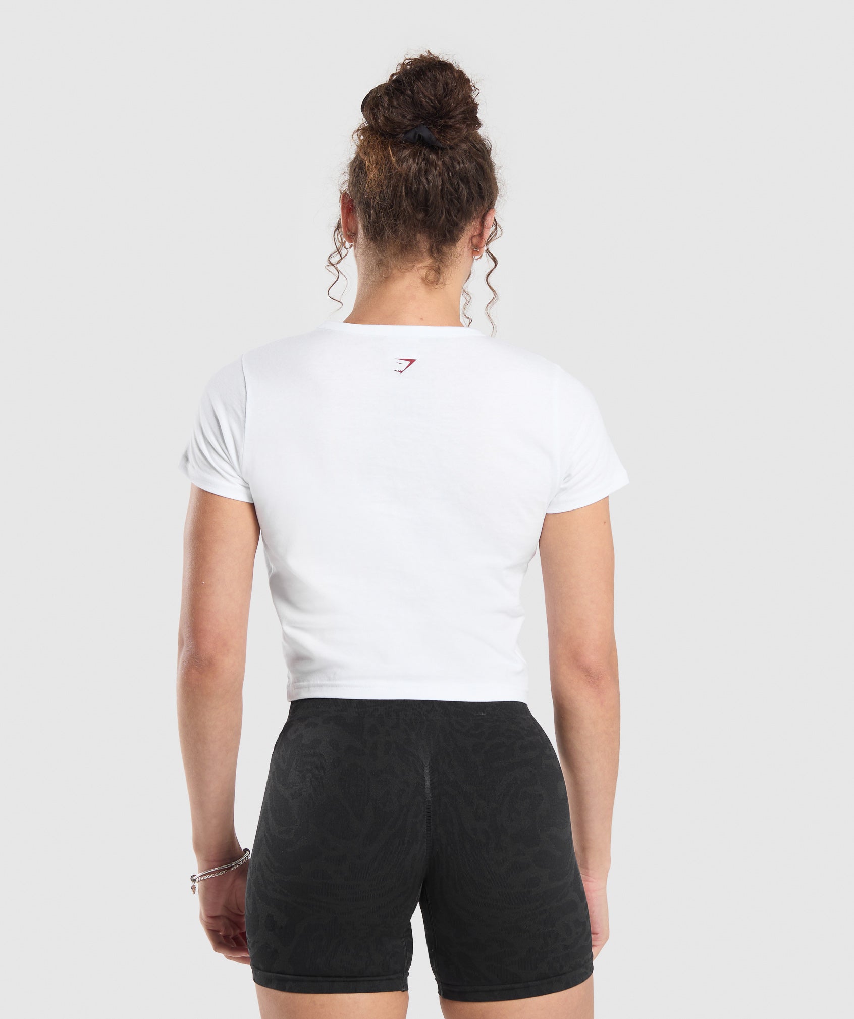 GYMSHARK Gymshark Strength Club Printed Crop Top - Crisp White 