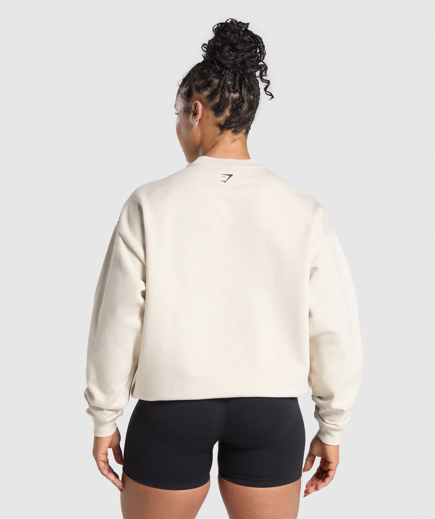 GYMSHARK Workout-Ready Textured Pullover Hoodie - Cream Beige 