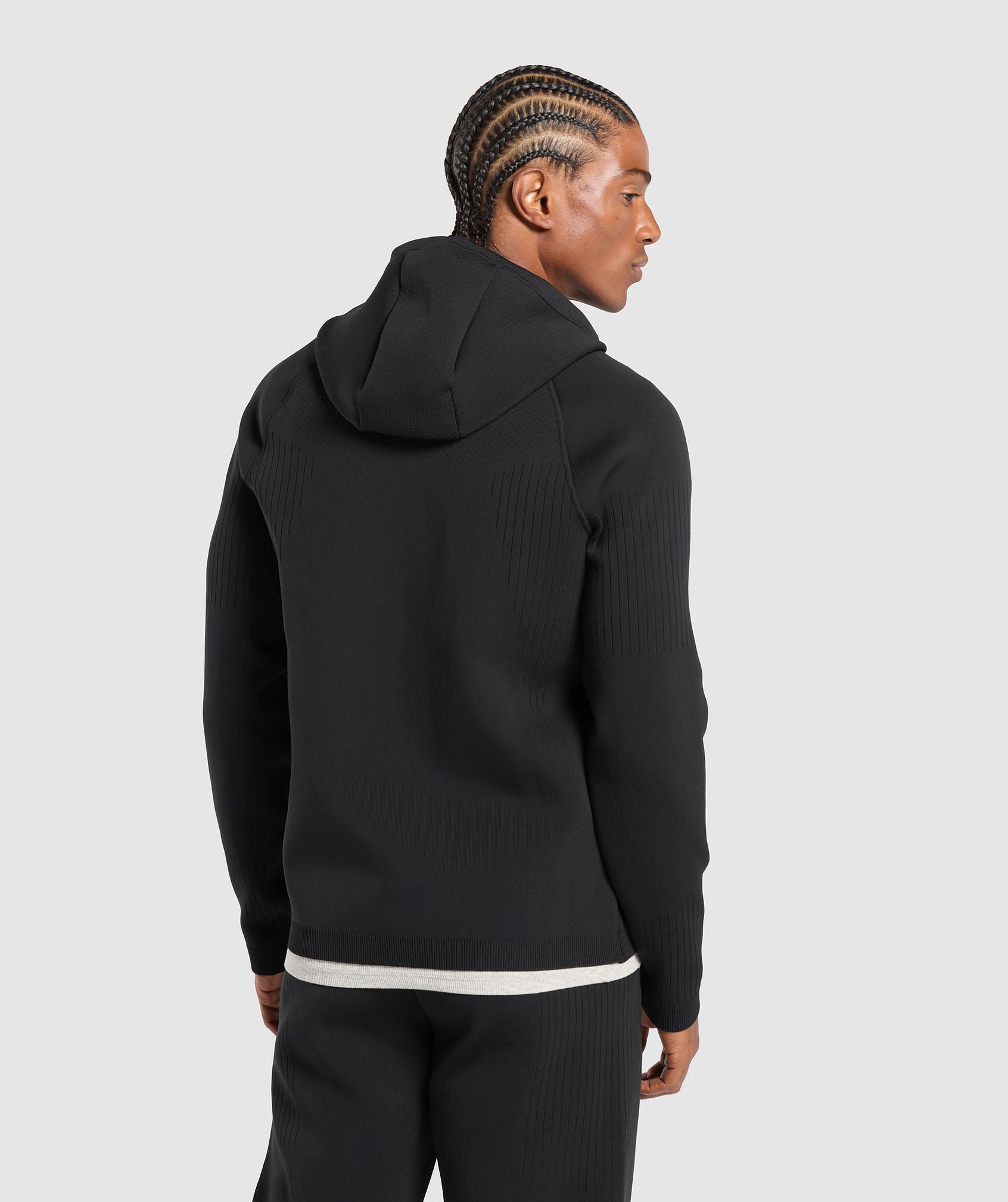 GYMSHARK Gymshark Sleek Ribbed Full-Zip Sweatshirt | Cozy Oversized Fit in Onyx Black