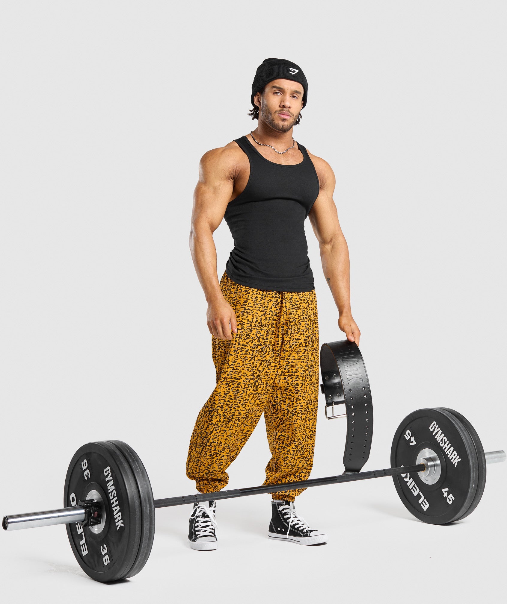 GYMSHARK Gymshark Performance Printed High-Waisted Workout Leggings - Sunset Ochre Tone 