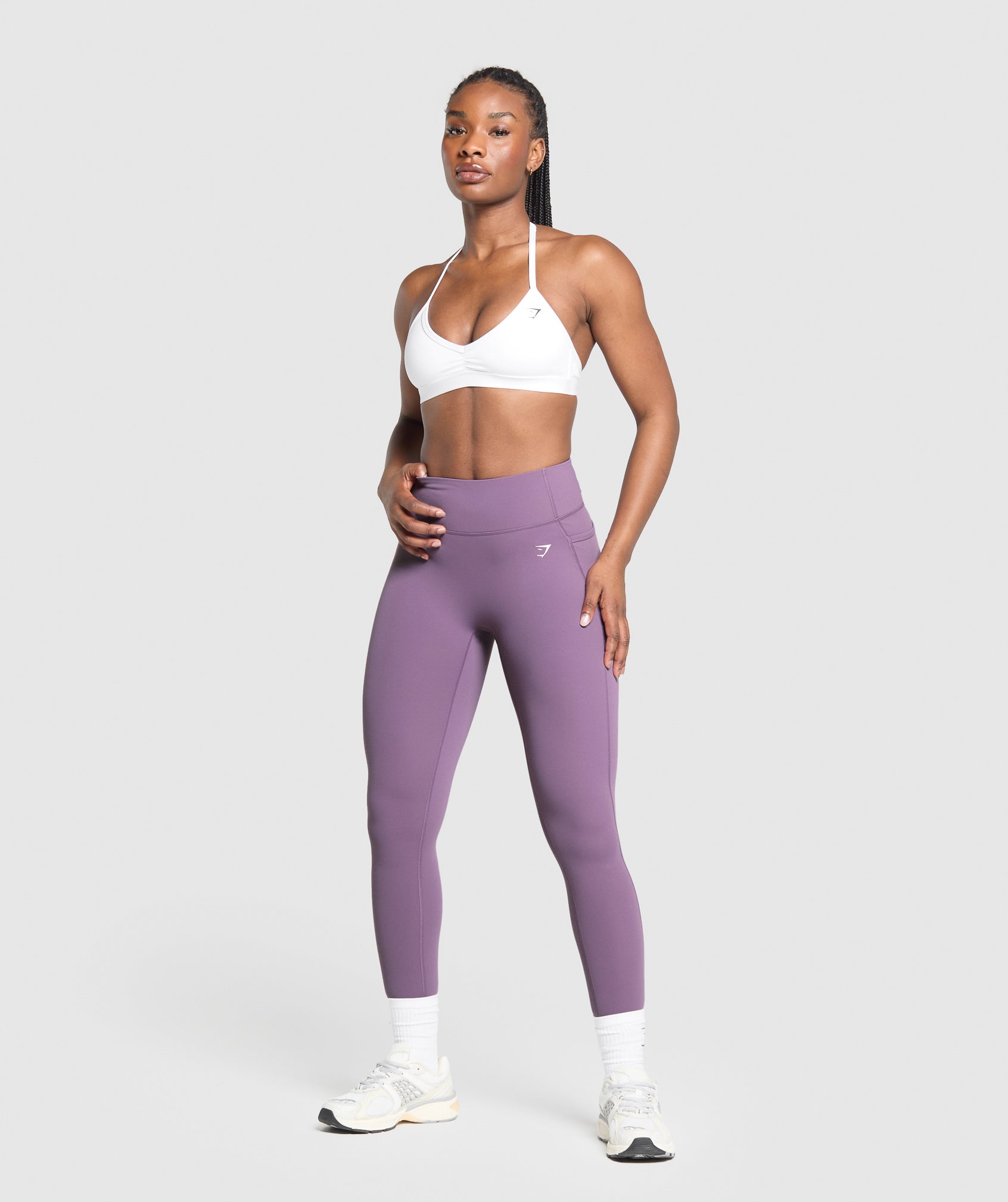 GYMSHARK Gymshark Women's High-Waisted Training Tights with Side Pockets - Dusty Lavender Shade