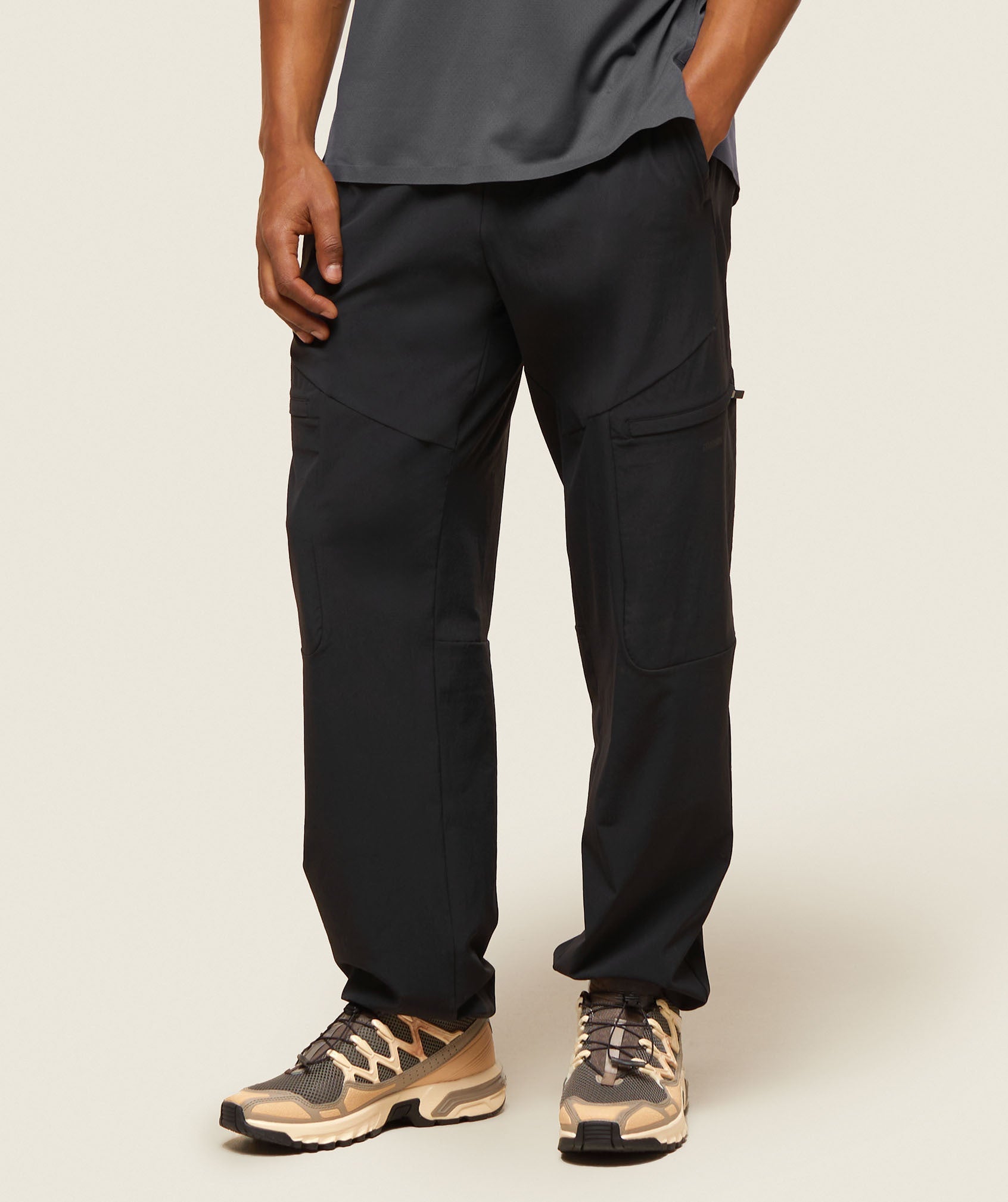 GYMSHARK GYMSHARK Everyday-Wear Utility Cargo Trousers - Jet Black