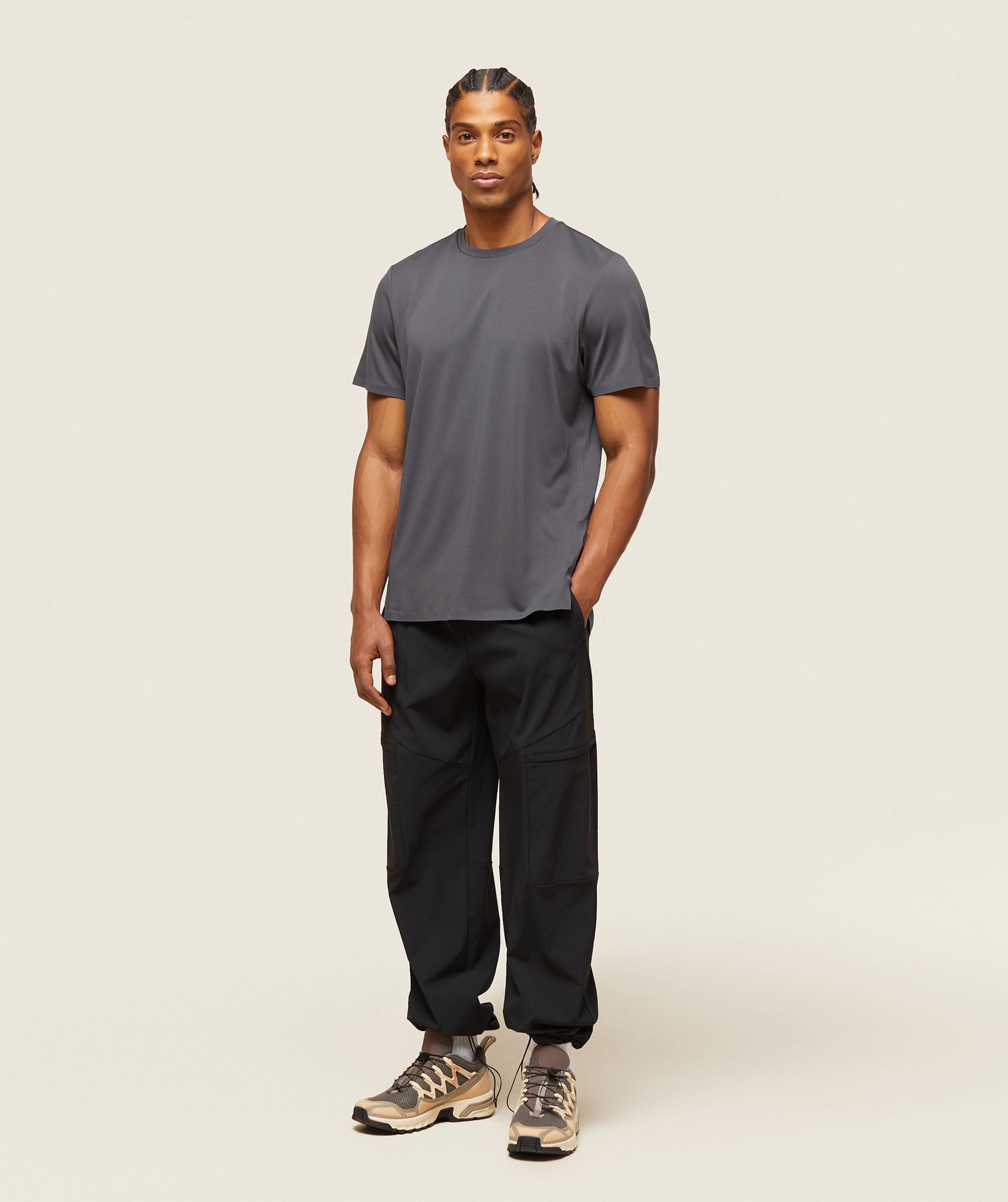 GYMSHARK GYMSHARK Everyday-Wear Utility Cargo Trousers - Jet Black 