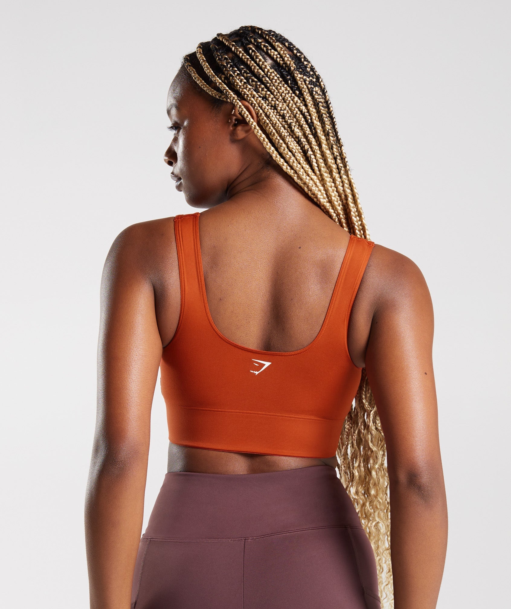 GYMSHARK Extended-Length High Support Sport Bra - Terracotta Red Tone 