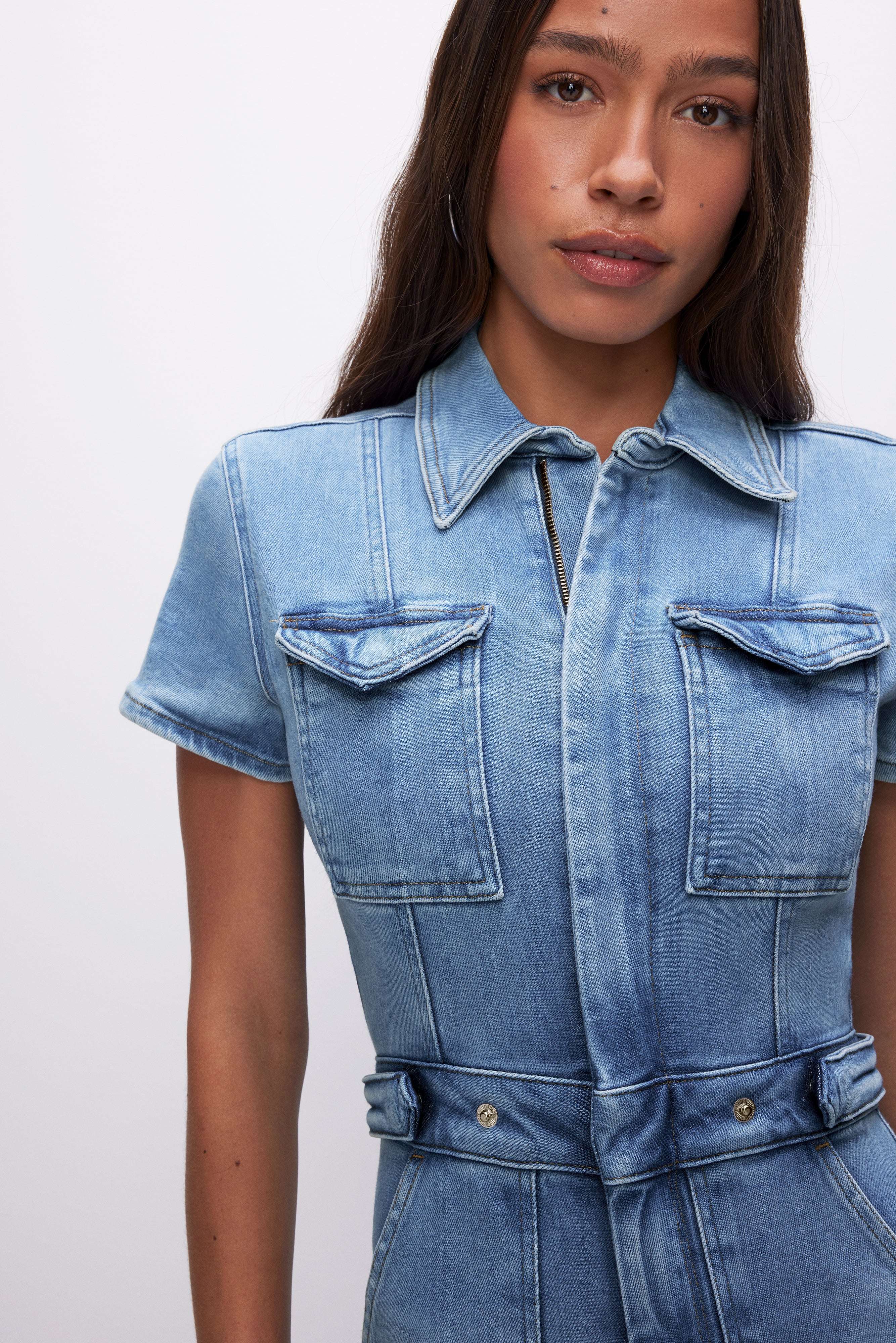 GOOD AMERICAN Slimming Jumpsuit with Pockets | Midnight Blue 274 