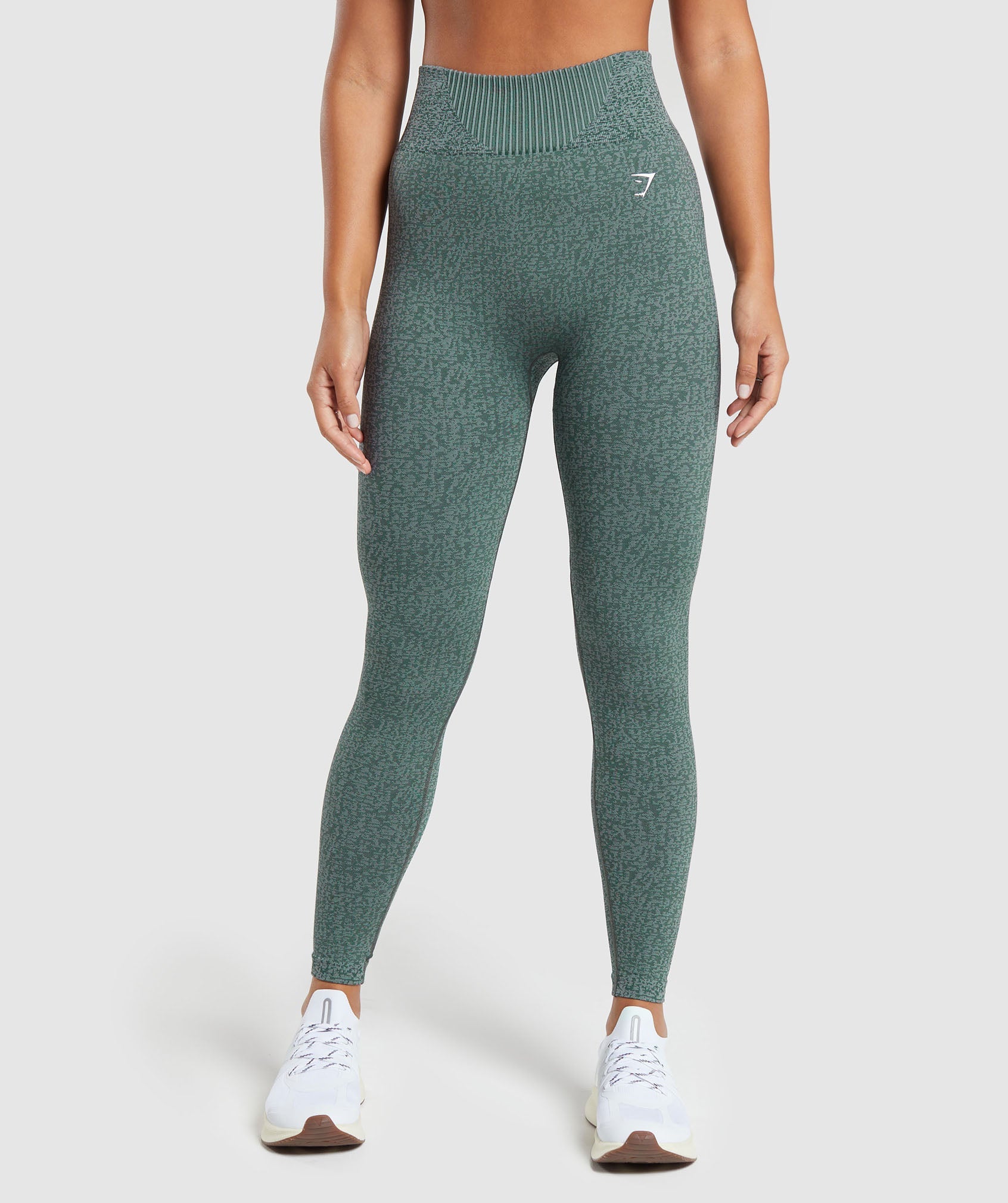 GYMSHARK GYMSHARK High-Waisted Seamless Leggings - Marbled Teal/Dusky Grey/Smoky Quartz Colorways