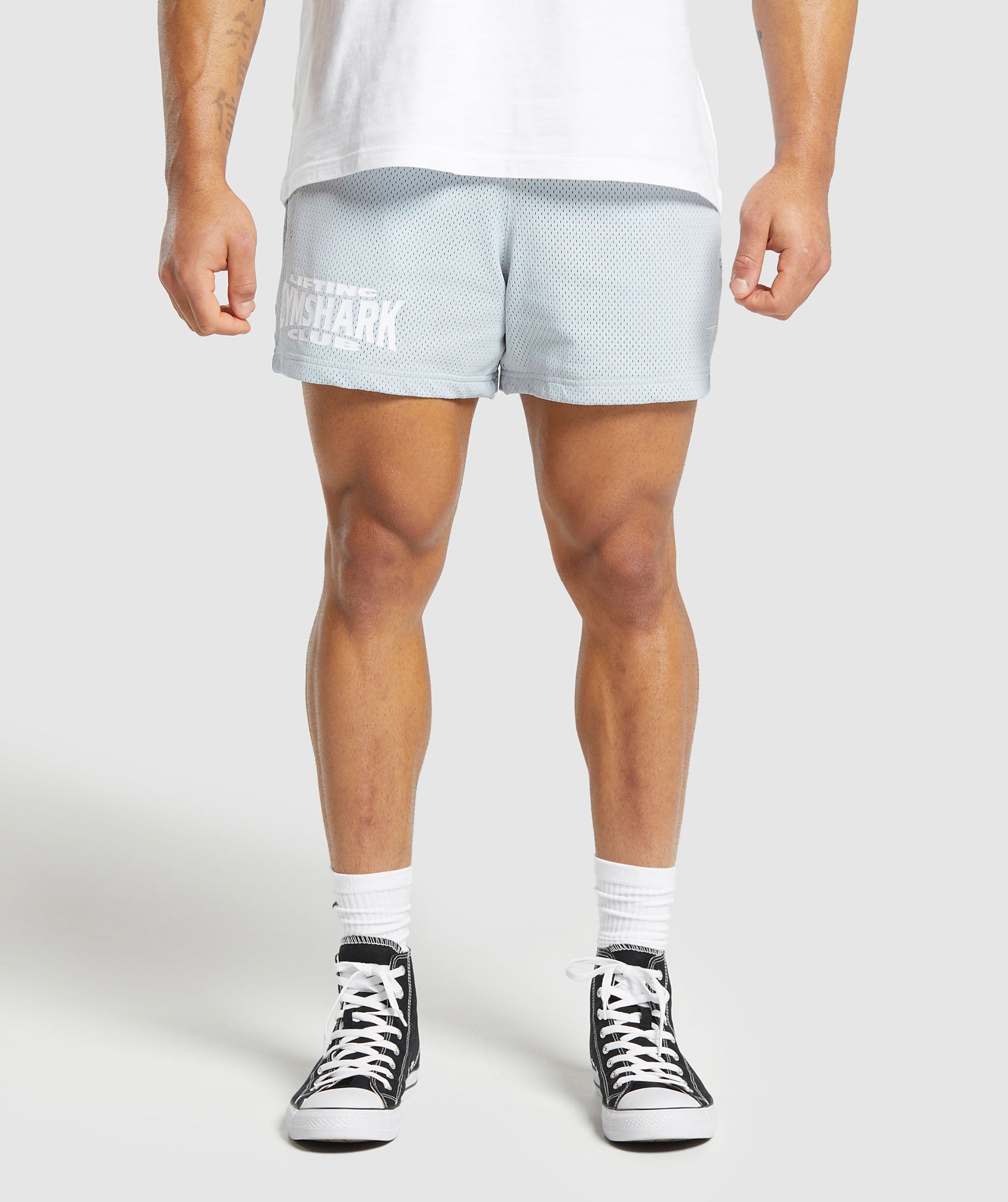 GYMSHARK Performance Lifting Shorts with Breathable Mesh Panels - Cool Blue