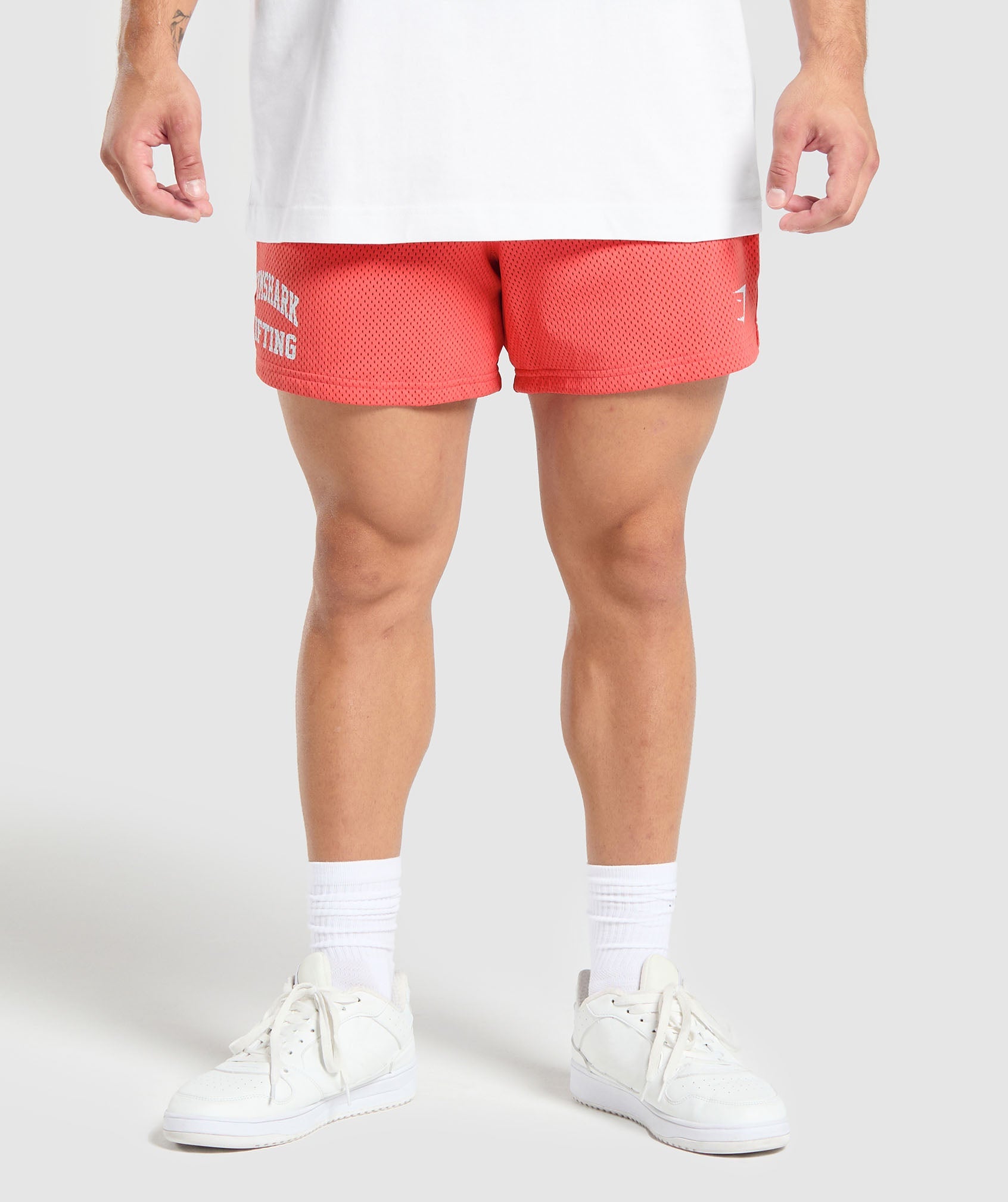 GYMSHARK GYMSHARK Flex-Fit Training Shorts 5" with Breathable Mesh Panels - Vibrant Hibiscus Pink