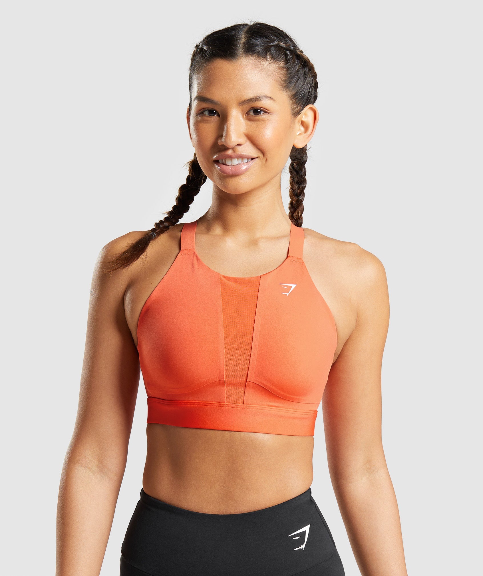 GYMSHARK Gymshark Breathable High-Support Sports Bra 2.0 with Mesh Detail - Vibrant Papaya Orange