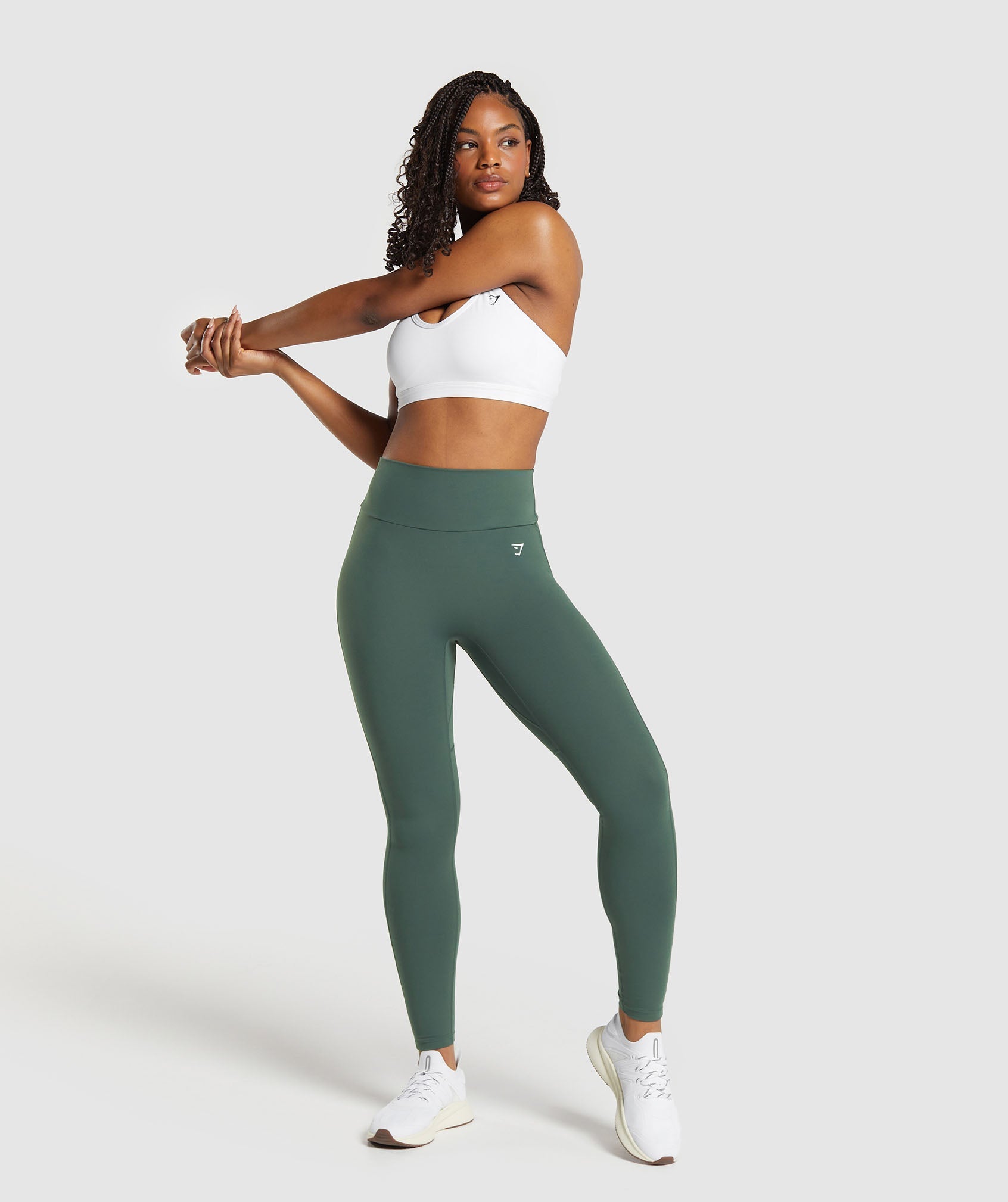 GYMSHARK GYMSHARK High-Waisted Ventilated Mesh Leggings - Dusty Teal Green Tonal Finish
