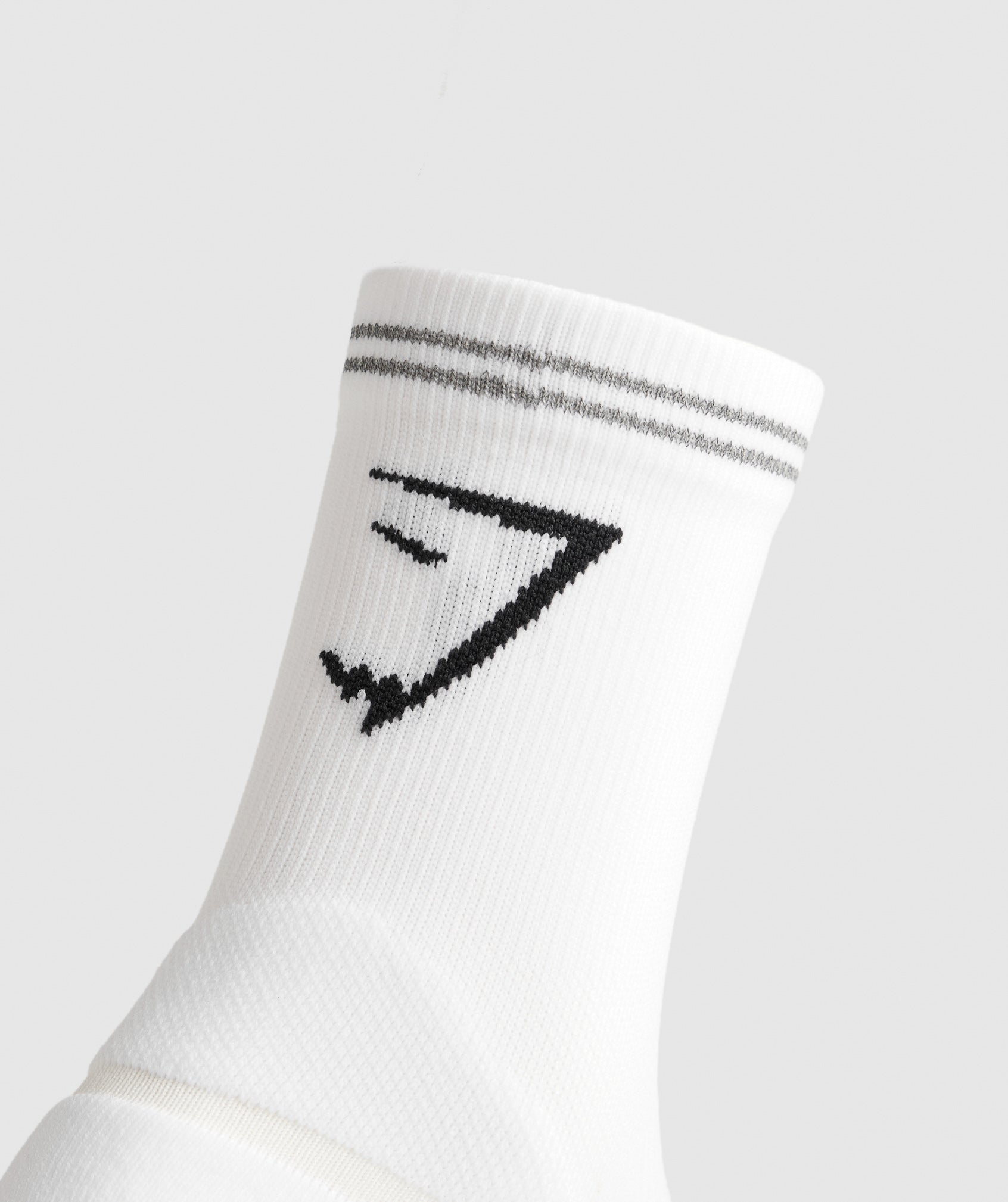 GYMSHARK Mid-Cushion Running Socks for Men & Women - Cloud White Performance Design 