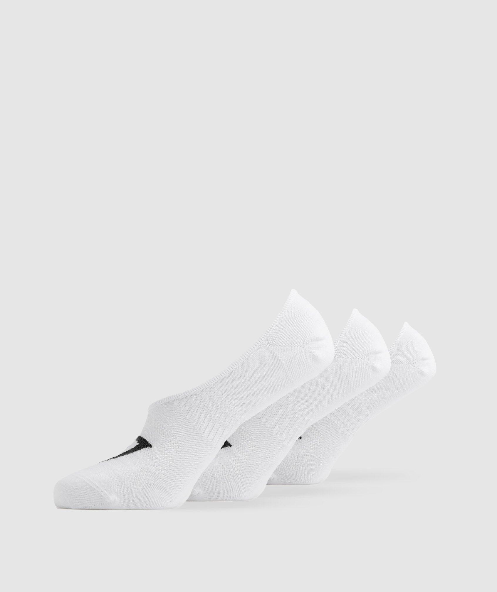 GYMSHARK Gymshark Invisible Low-Cut Athletic Socks 3-Pack - Bright White