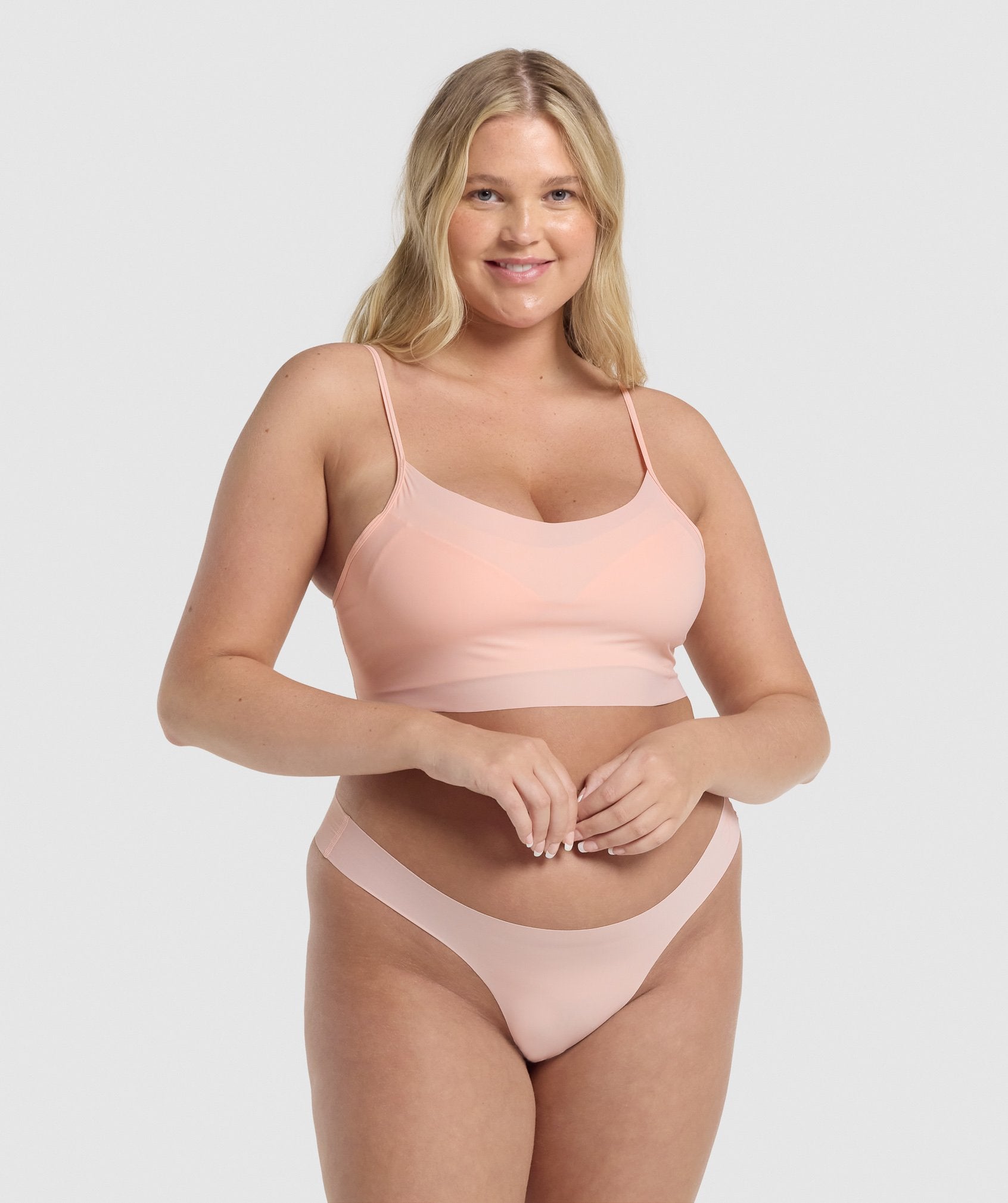 GYMSHARK Seamless Comfort Bralette Top - Blush Pink