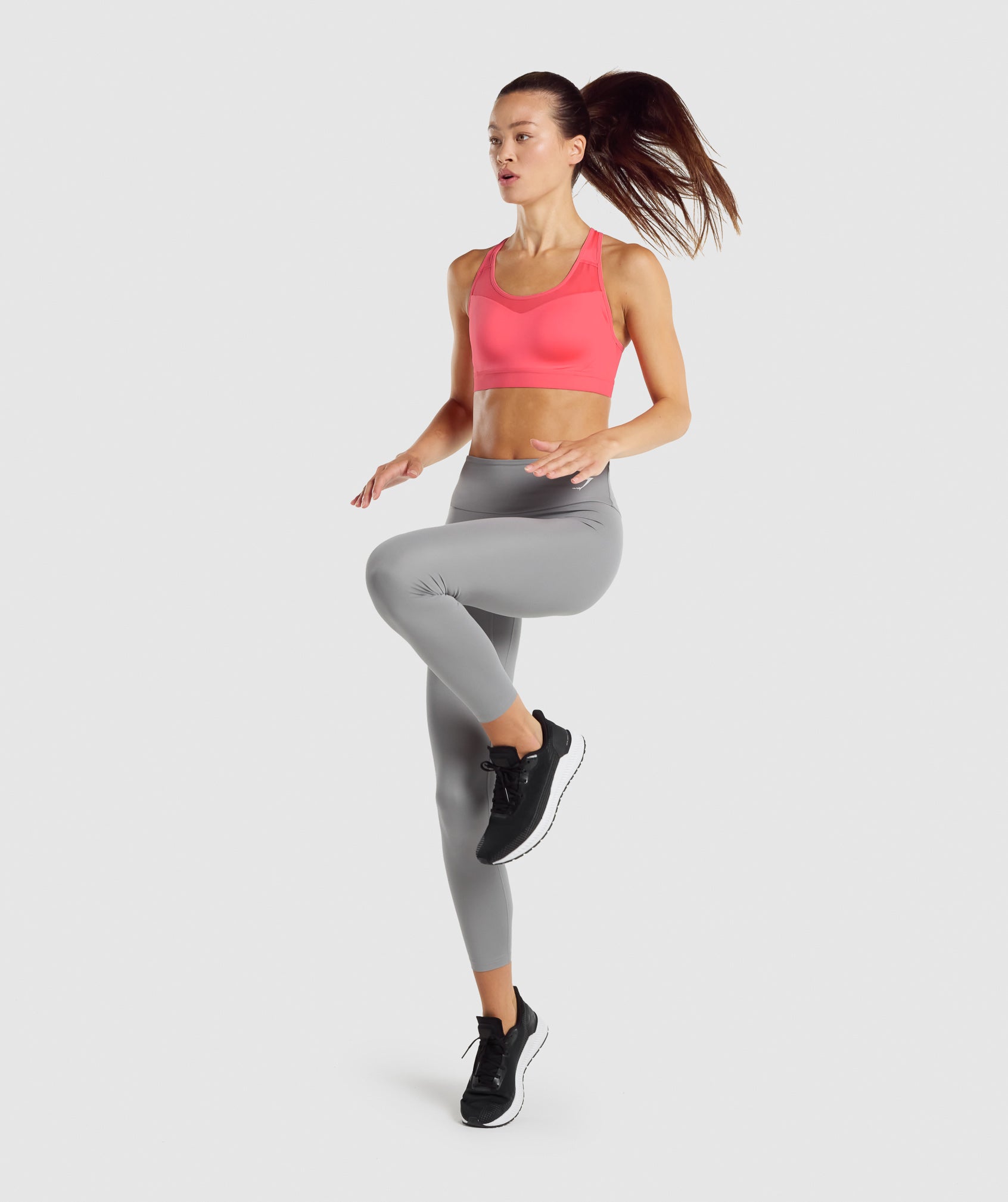 GYMSHARK Crisscross-Strap Open Back Sports Bra - Breathable Workout Top in Blush Pink 