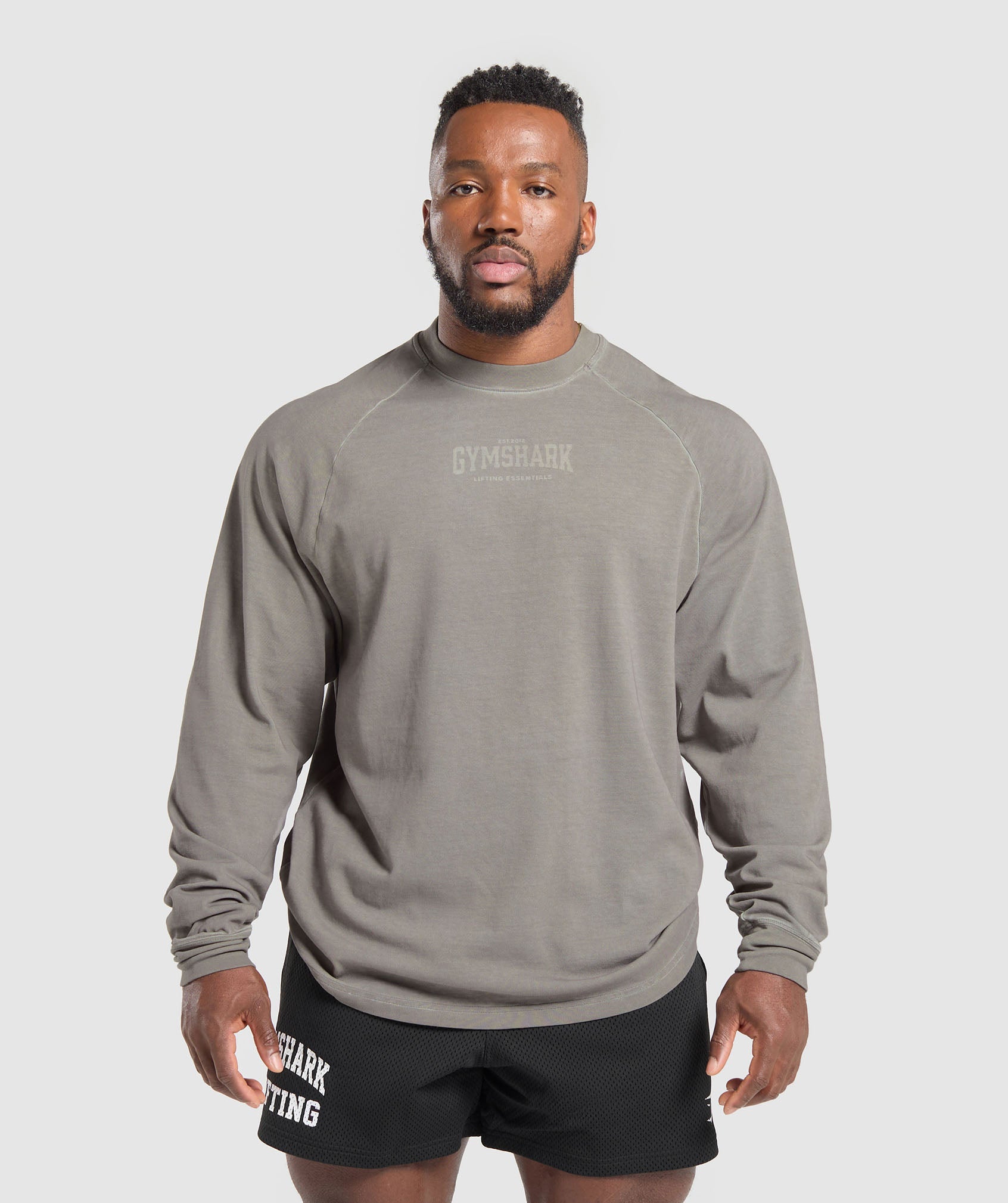 GYMSHARK GYMSHARK Premium Heavyweight Cotton Tee | Washed Metal/Asphalt Grey Streetwear Essential