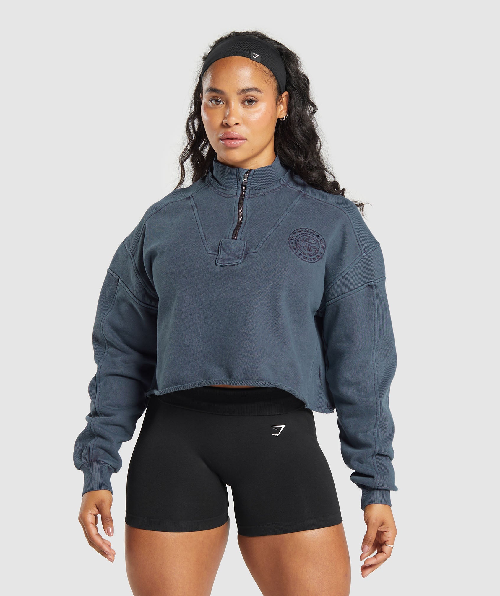 GYMSHARK Heritage Premium Crewneck Sweatshirt - Deep Ocean Blue