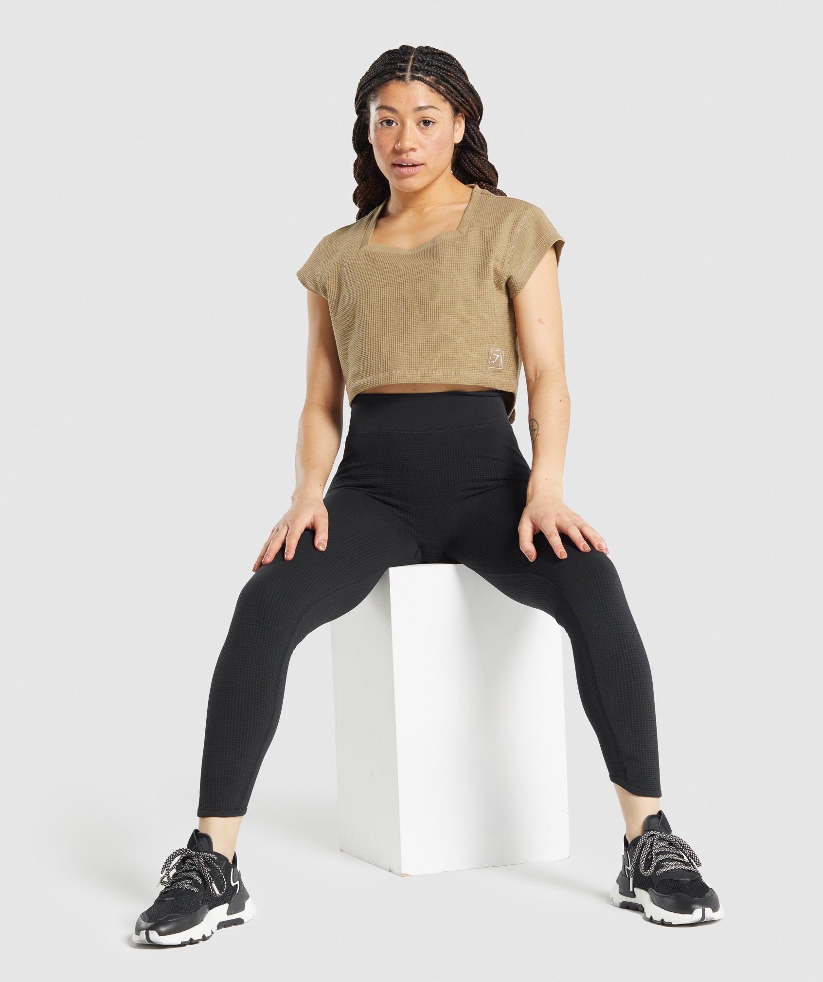 GYMSHARK Gymshark Pause Cropped Workout Tank - Soft Earth Tone 