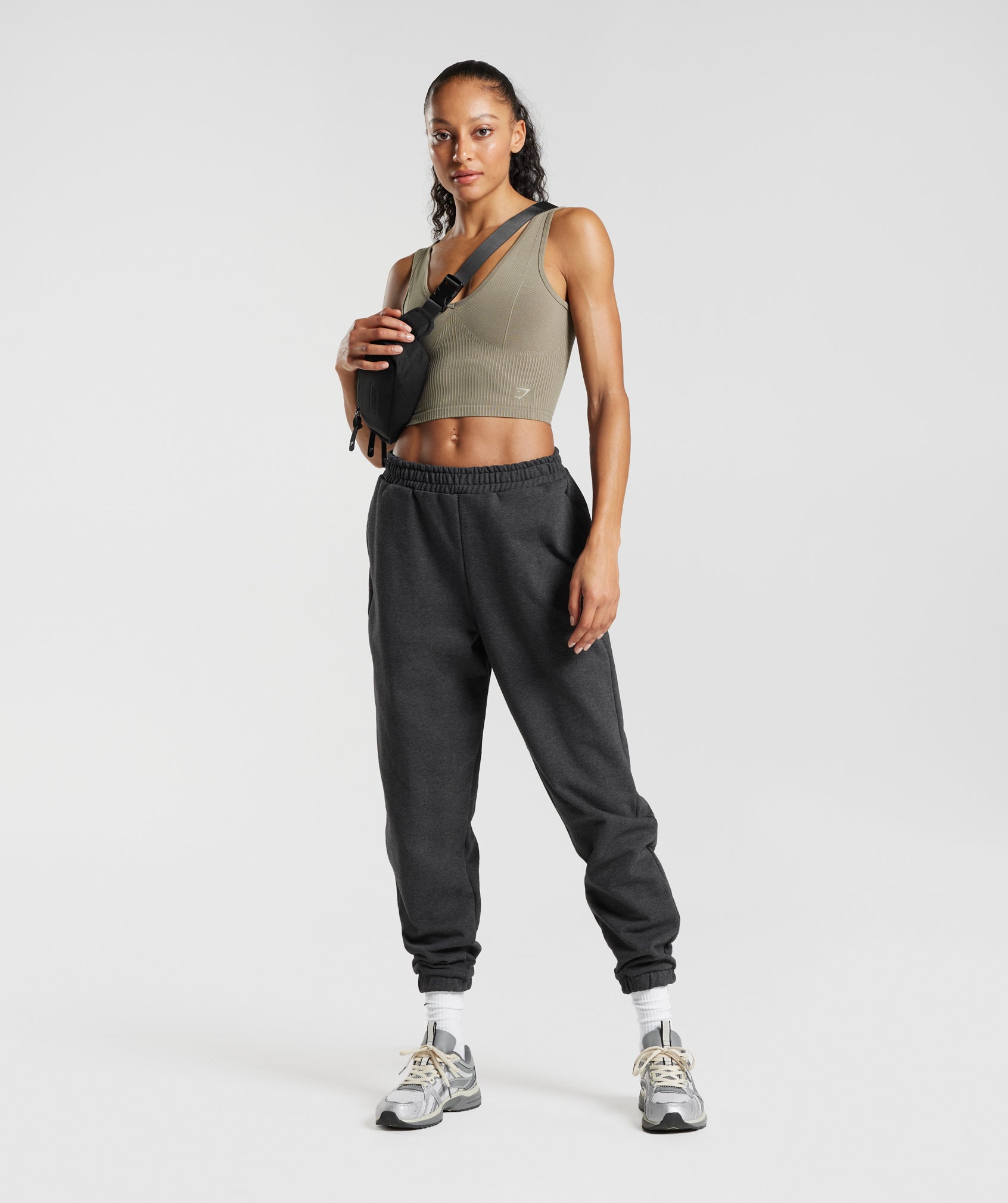 GYMSHARK Ultra-Comfy Rest Day Midi Tank Top in Rich Earthy Brown Tone 