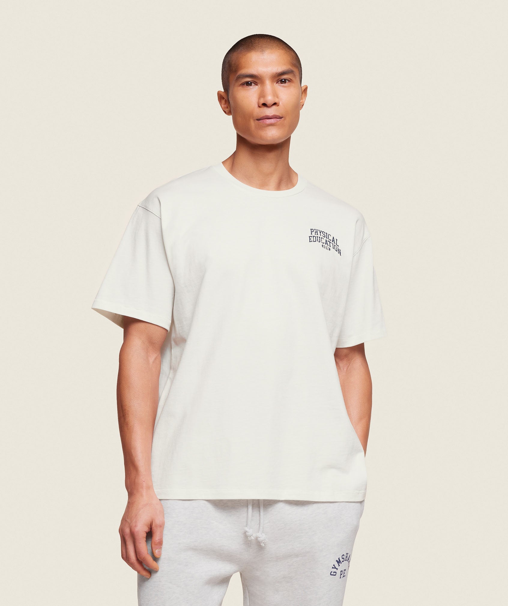 GYMSHARK Gymshark Athletic Fit Tee - Breathable Cotton, Classic White 
