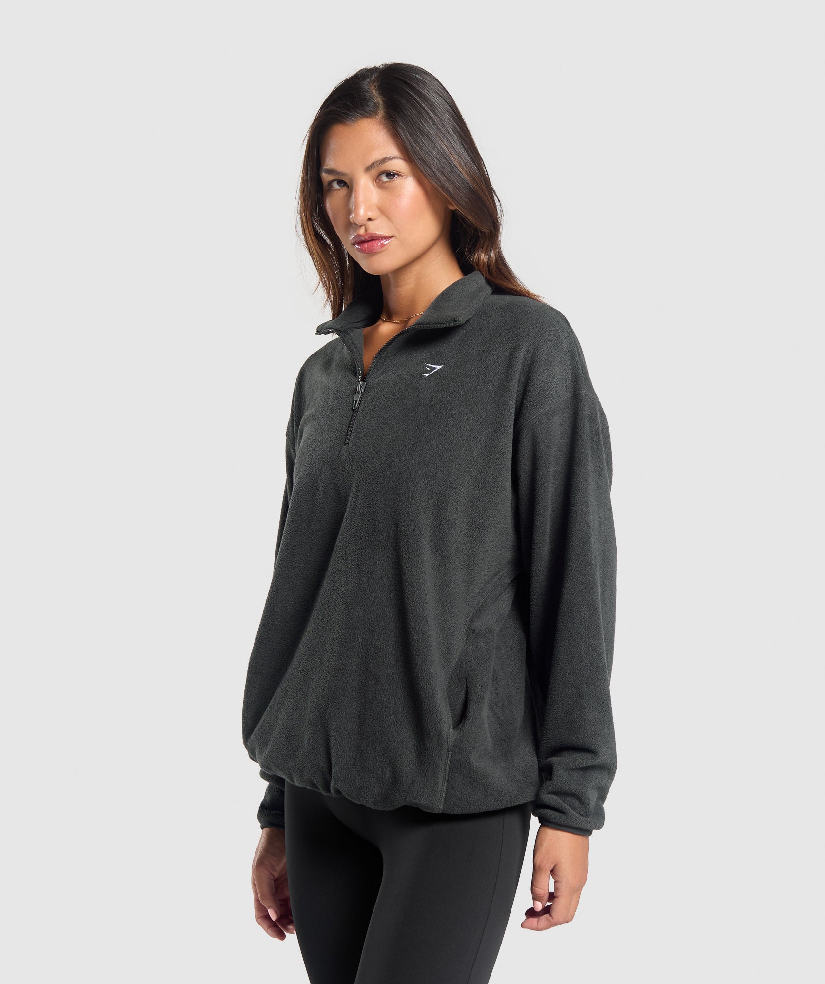 GYMSHARK Gymshark Polar Fleece Performance Half-Zip Pullover - Heavyweight Asphalt Grey 