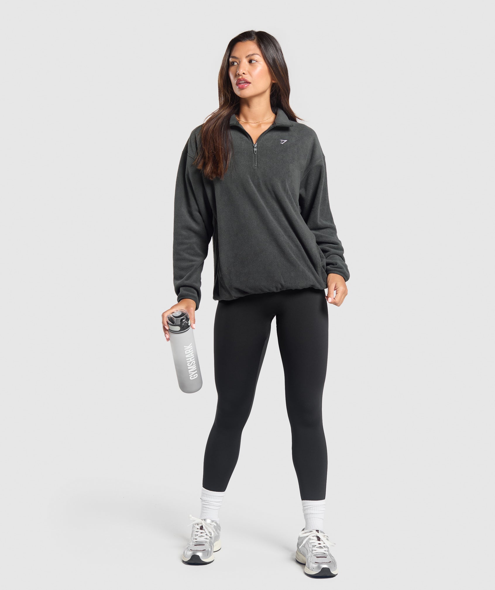 GYMSHARK Gymshark Polar Fleece Performance Half-Zip Pullover - Heavyweight Asphalt Grey 