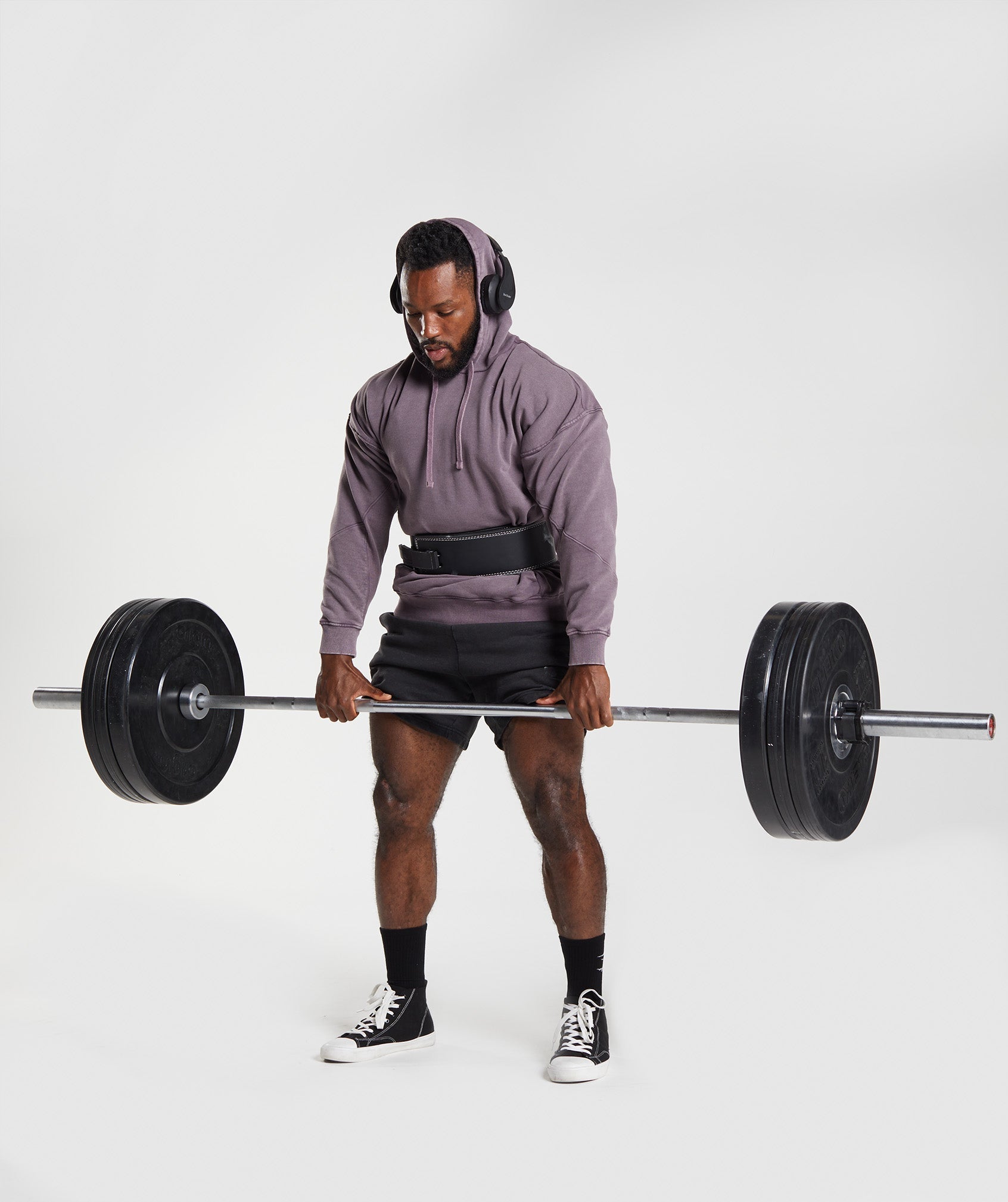 GYMSHARK Textured Soft-Touch Pullover Hoodie - Musk Lilac Shade