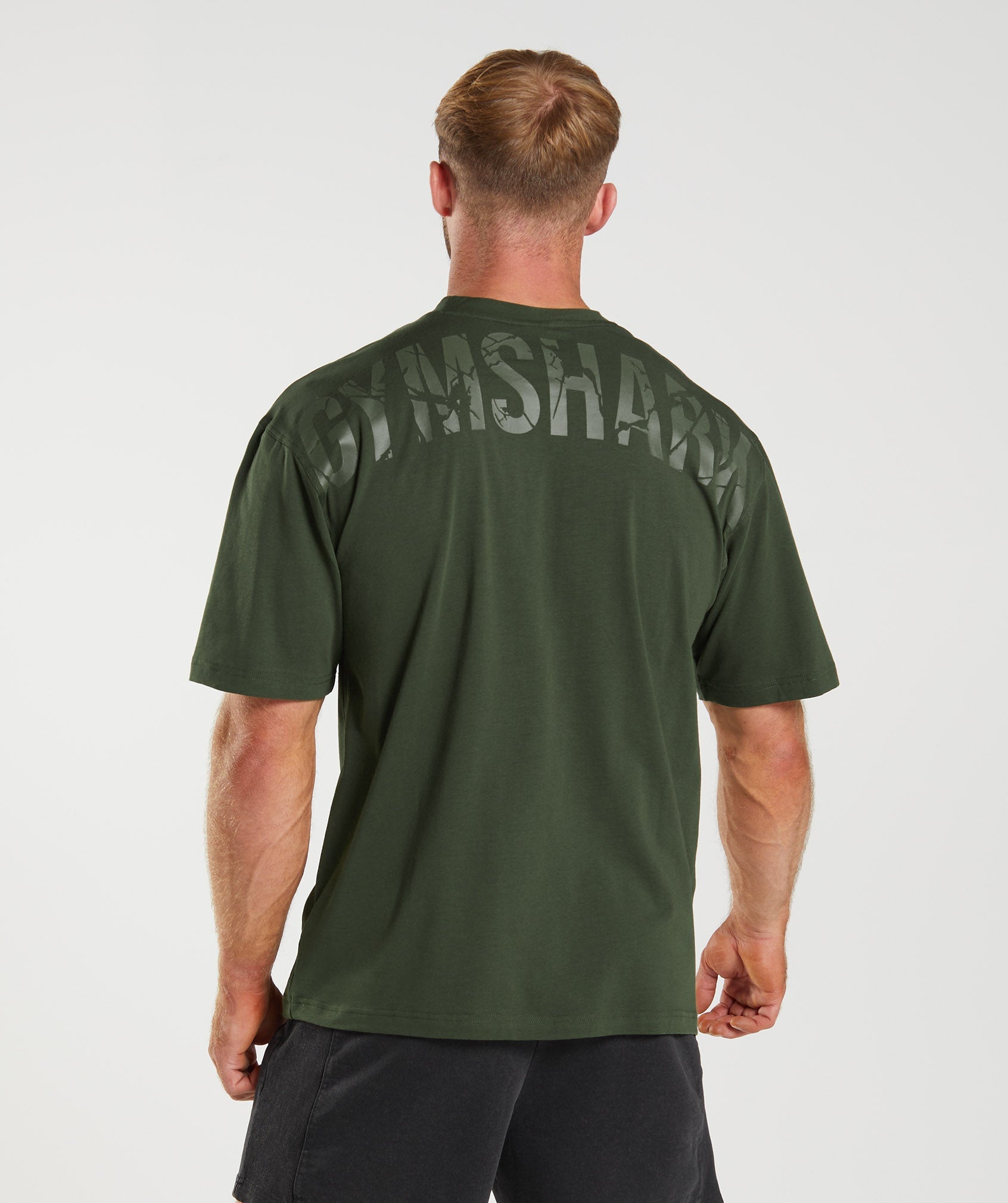 GYMSHARK PowerFit Performance Tee - Breathable Olive Green Workout Essential 