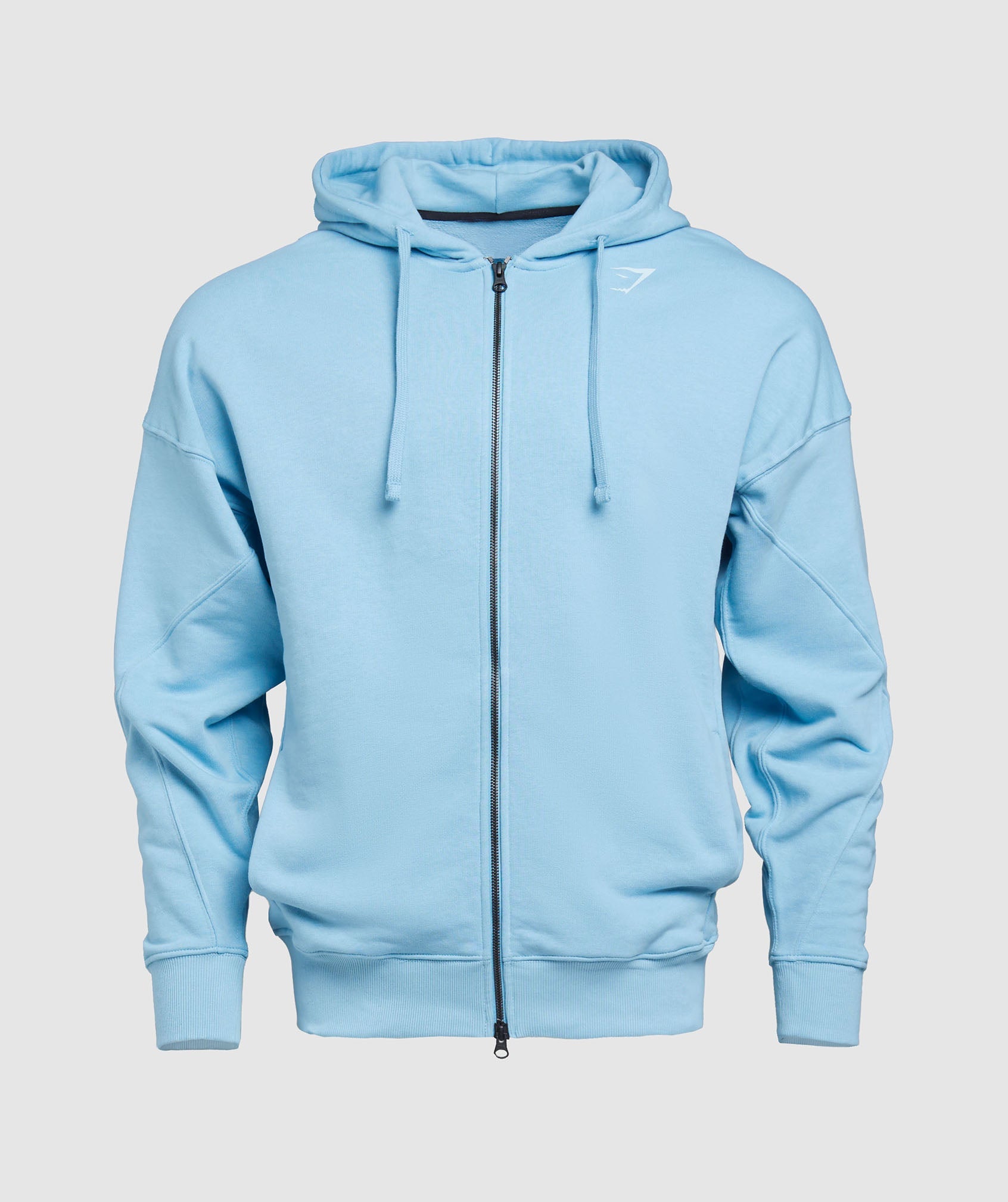 GYMSHARK Performance Full-Zip Training Hoodie - Breathable Athletic Wear in Ozone Blue 